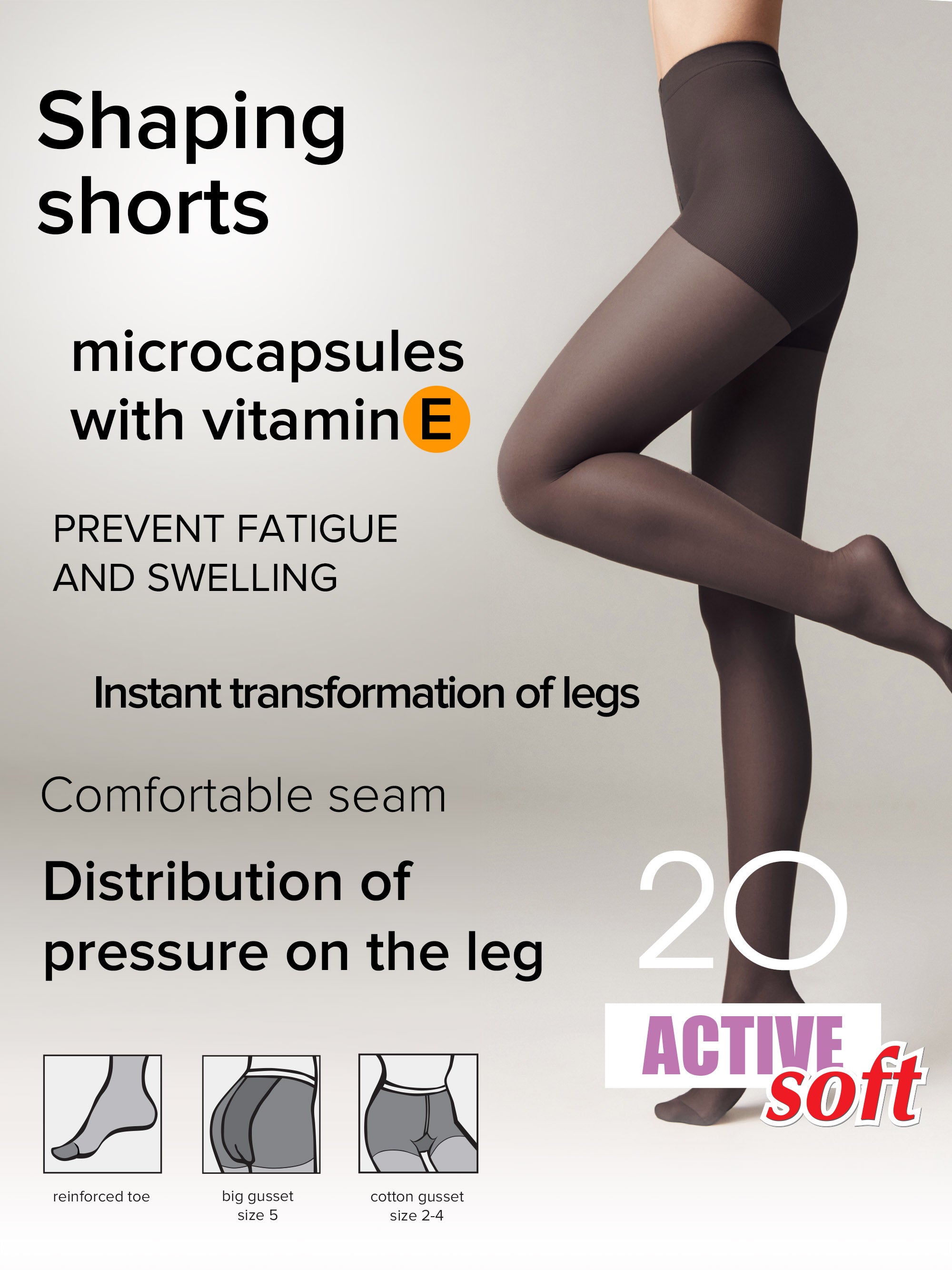 Tights Conte Active Soft 20 Den - Shaping Support with Vitamin E - Be Bliss Boutique