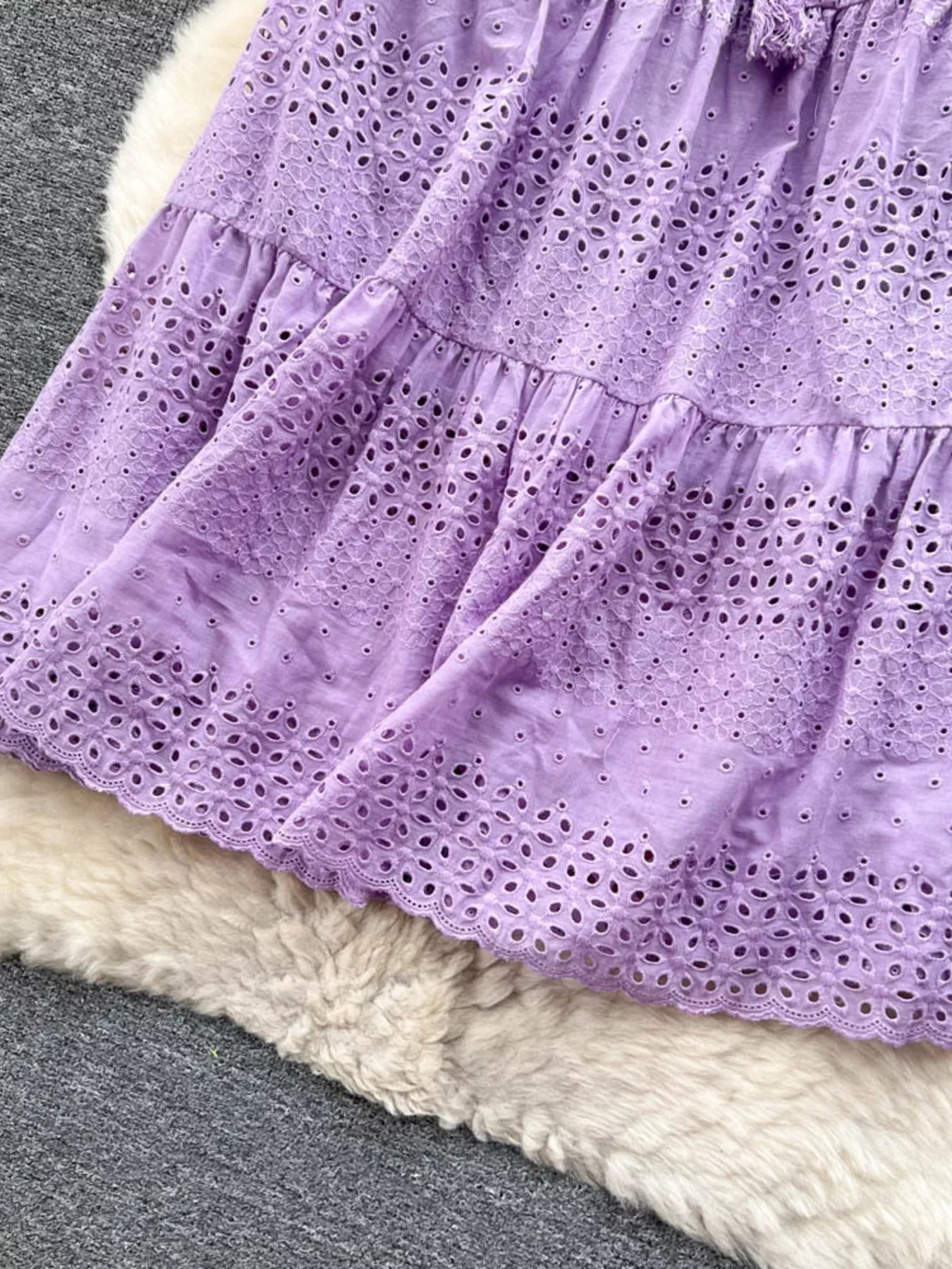 Eyelet Tiered Maxi Skirt - Be Bliss Boutique
