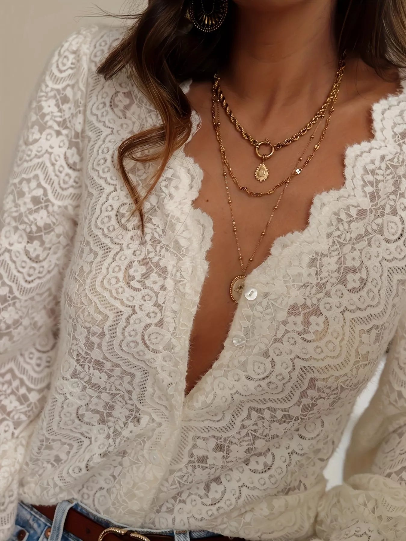 Lace Long Sleeve Top - Be Bliss Boutique