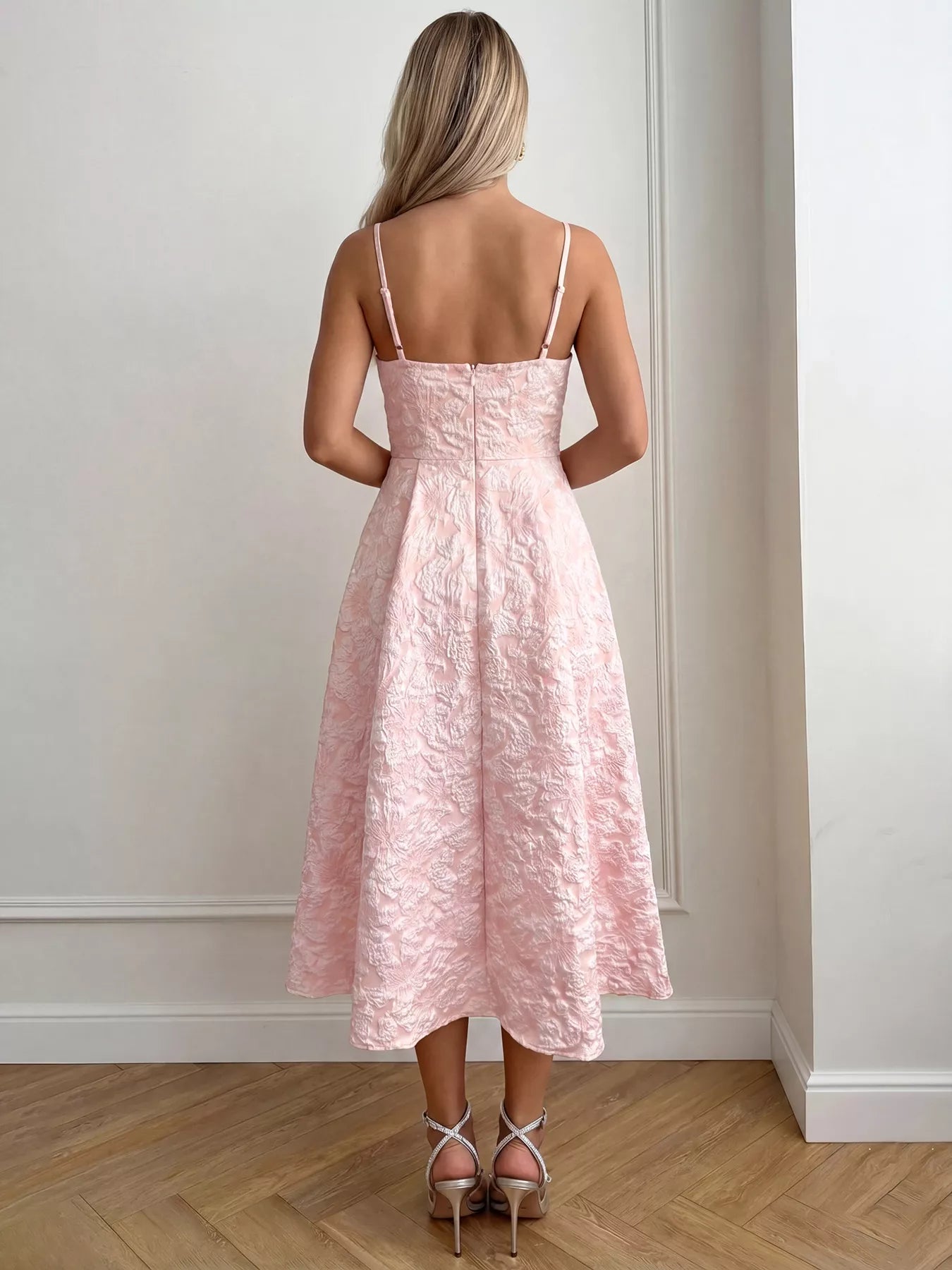Textured A Line Midi Dress - Be Bliss Boutique