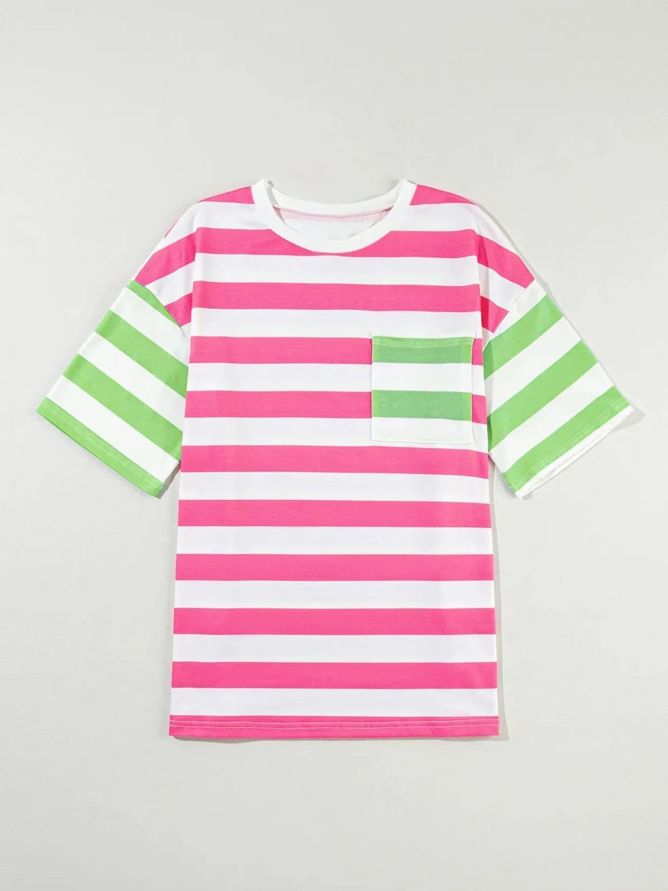 Striped Oversized Short Sleeve T-Shirt -  Be Bliss Boutique