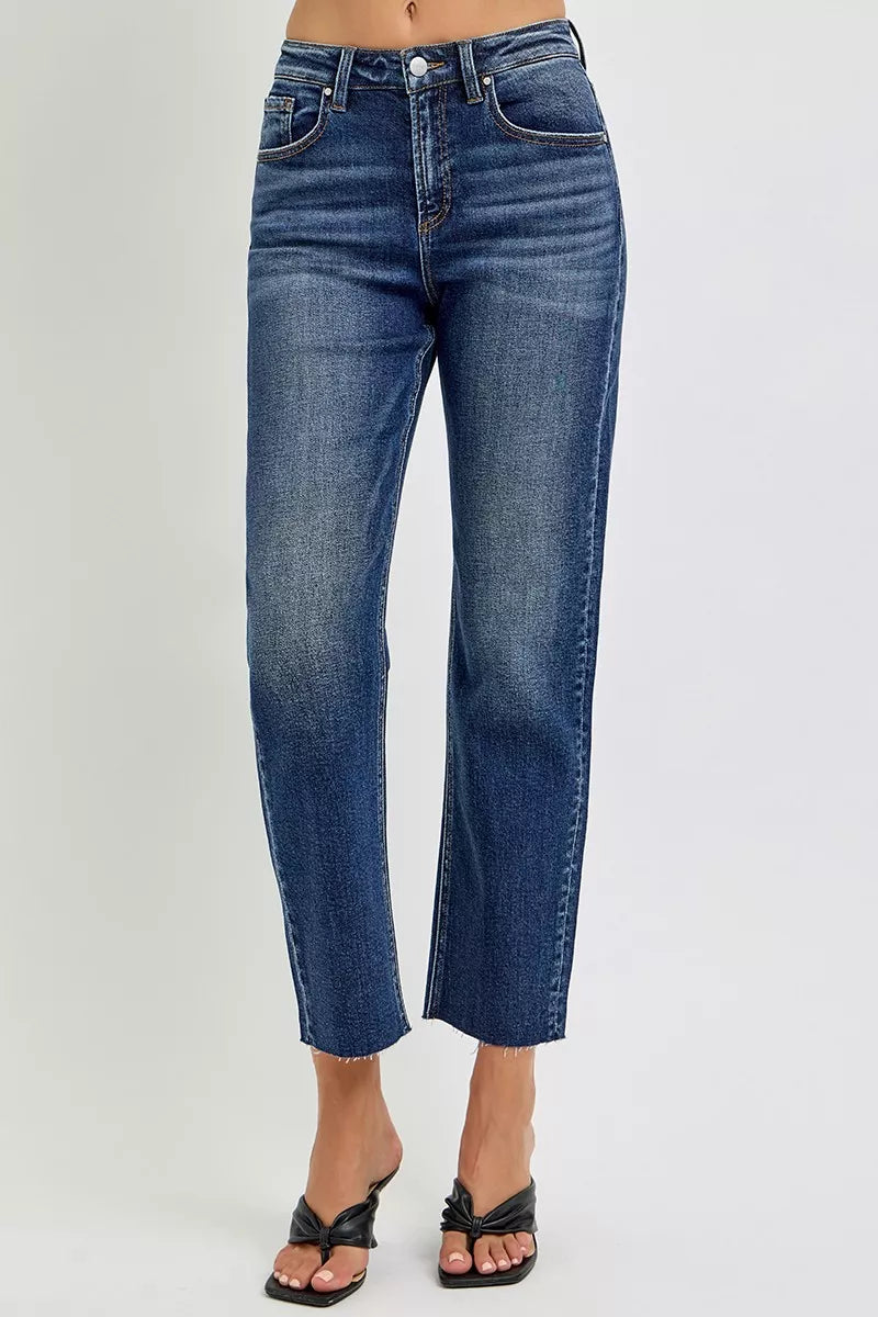 RISEN High Rise Slim Barrel Jeans - Be Bliss Boutique