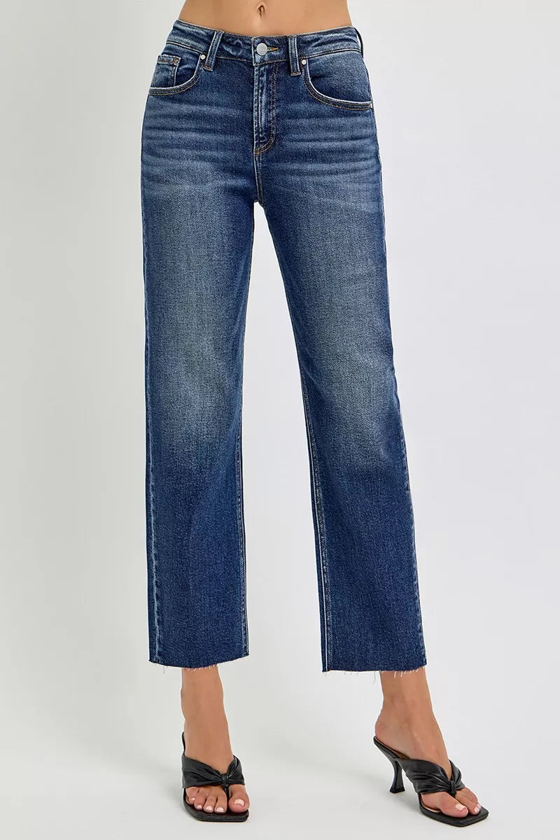 RISEN High Rise Slim Barrel Jeans - Be Bliss Boutique