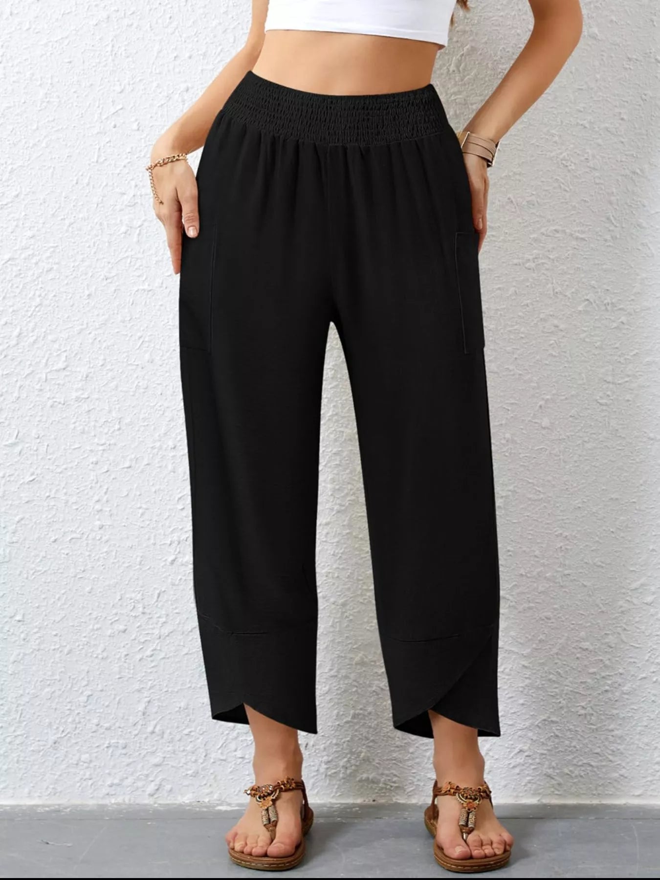 Elastic Waist Pants -  Be Bliss Boutique