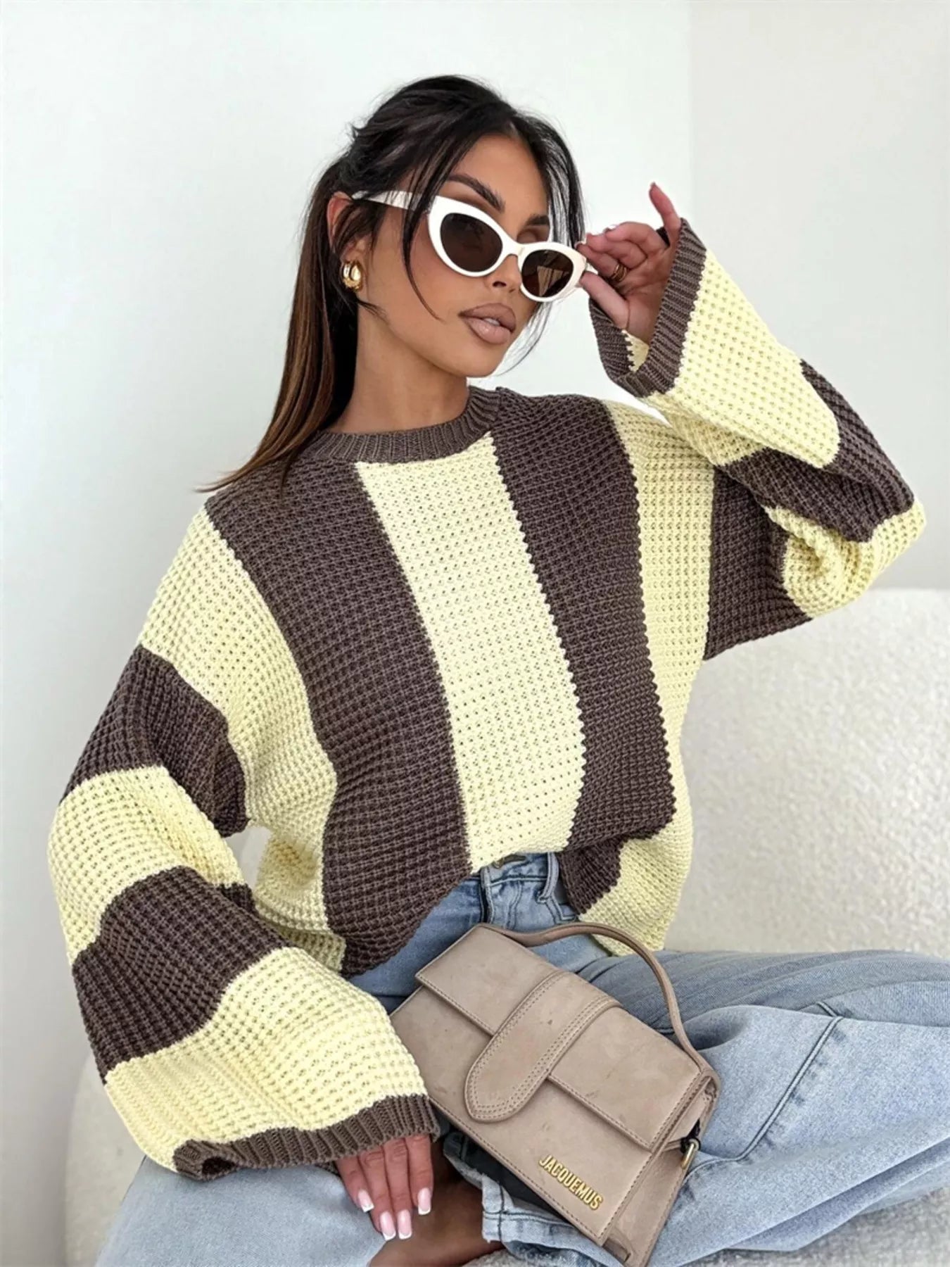 Color Block Long Sleeve Sweater -  Be Bliss Boutique