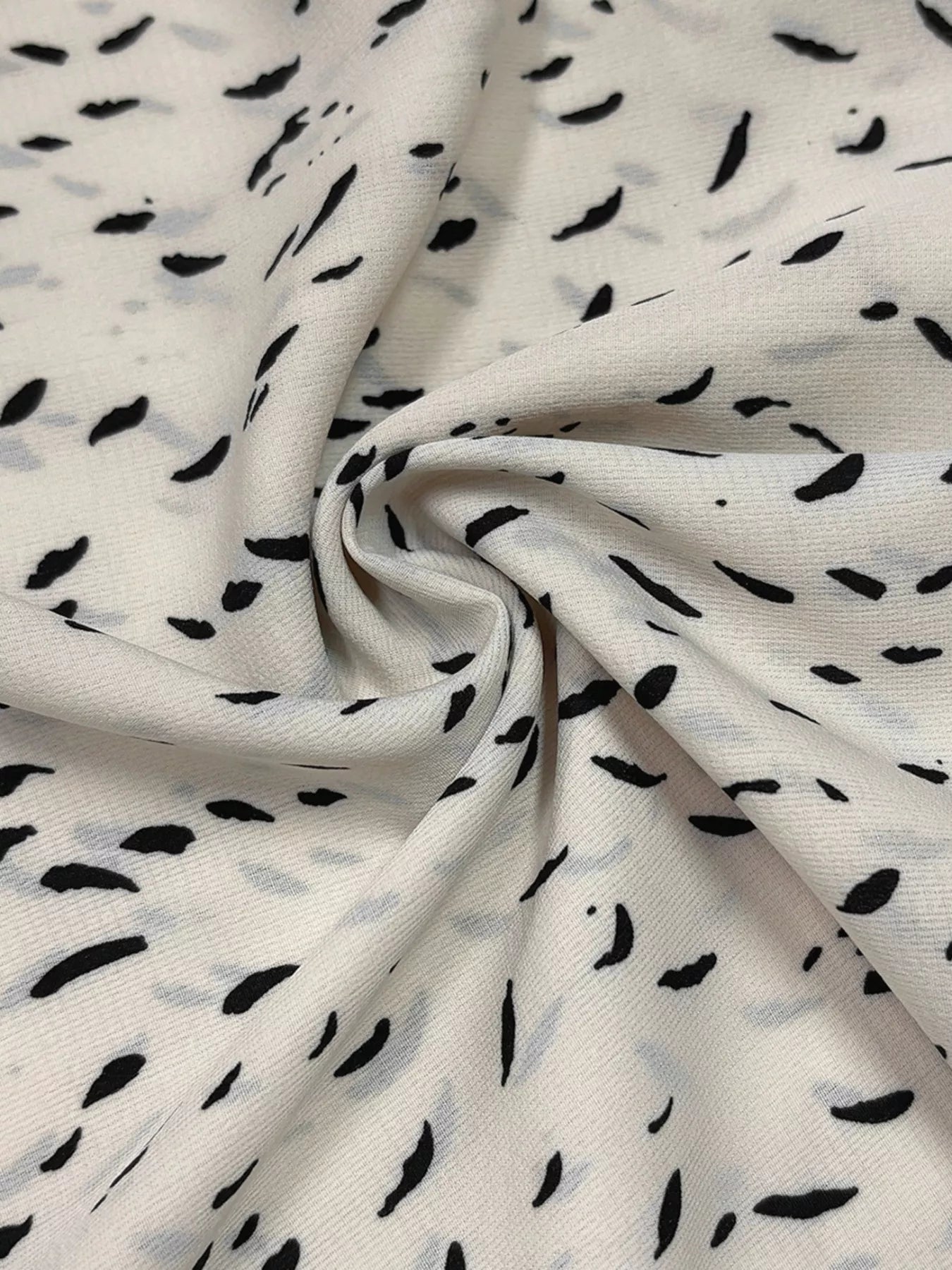 Ruffled Printed Tie Neck Long Sleeve Blouse - Be Bliss Boutique