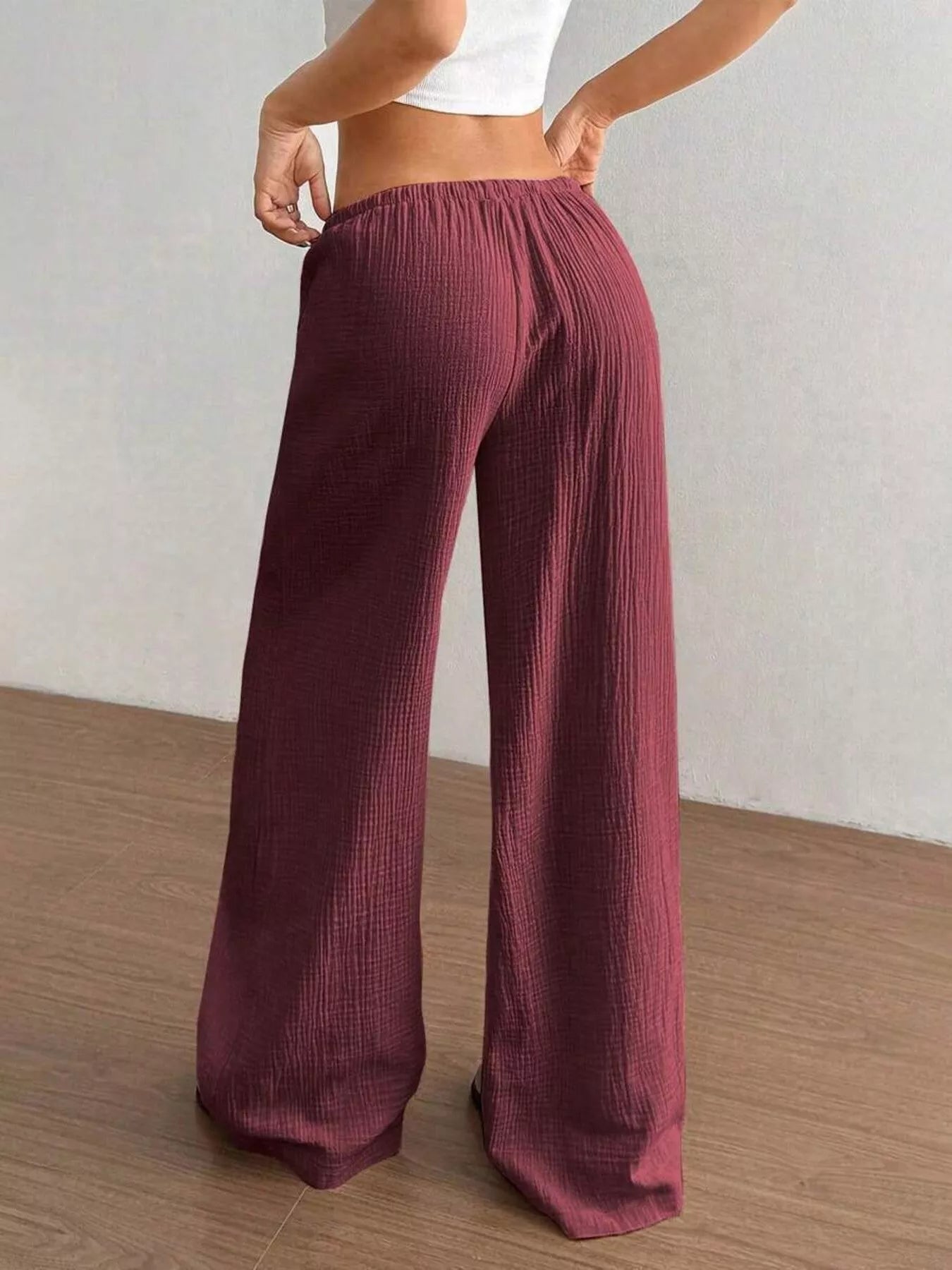 Full Size Drawstring Wide Leg Pants Plus Size -  Be Bliss Boutique