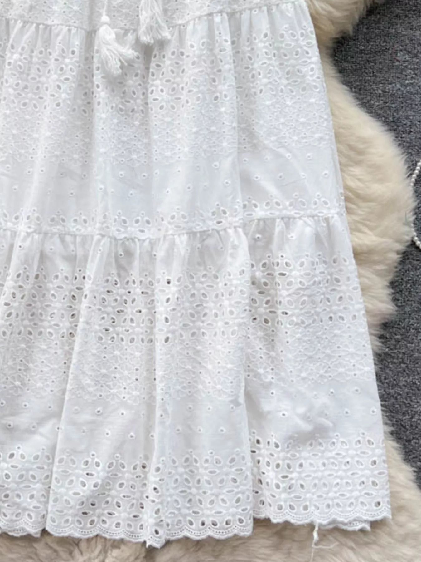 Eyelet Tiered Maxi Skirt - Be Bliss Boutique