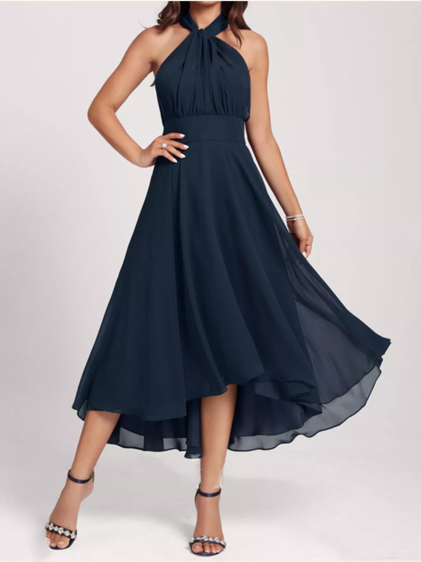 Ruched Crisscross A Line Midi Dress - Be Bliss Boutique