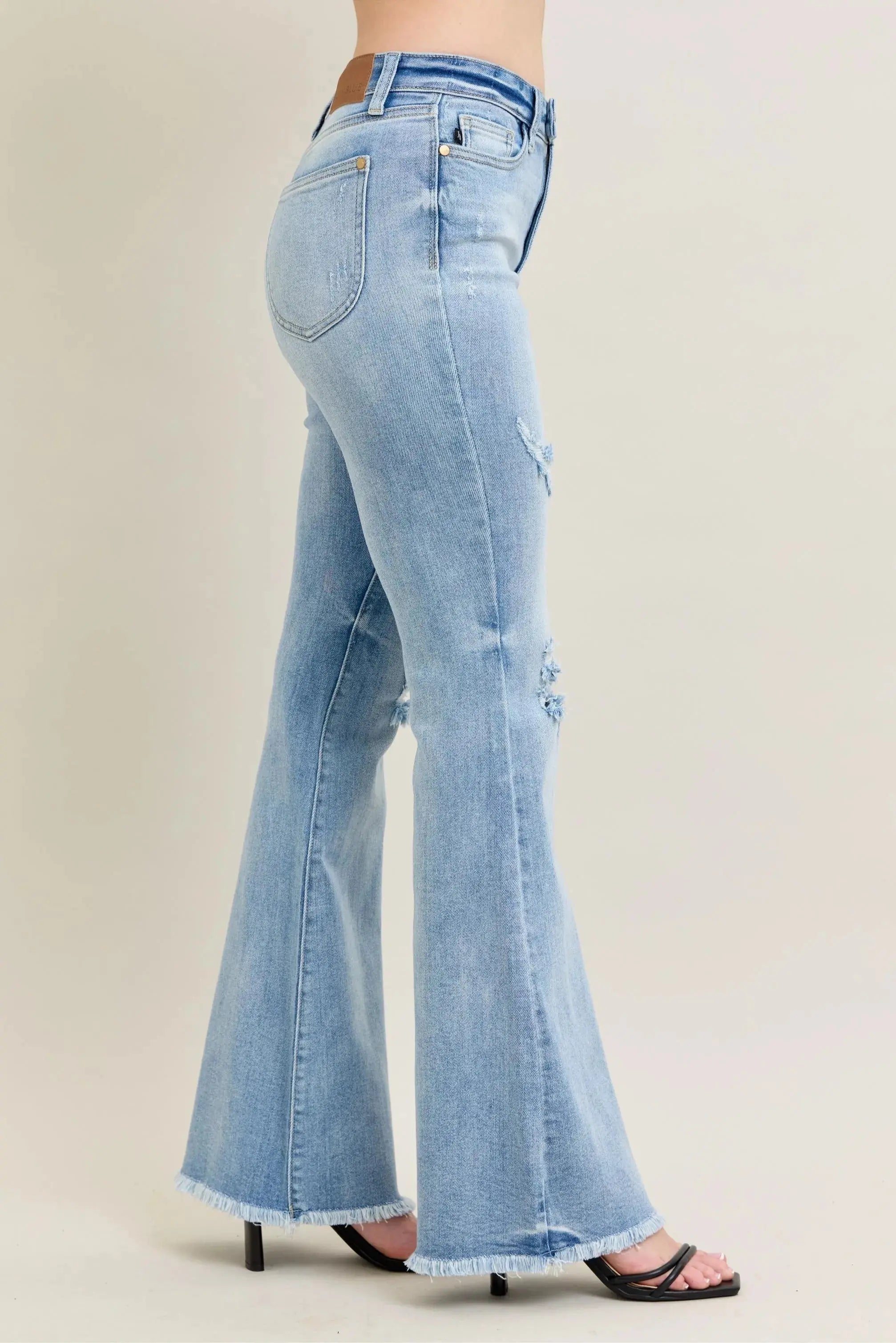 Judy Blue Full Size/Plus Size High Waist Flare Jeans w/ Shield Pockets | Be Bliss Boutique