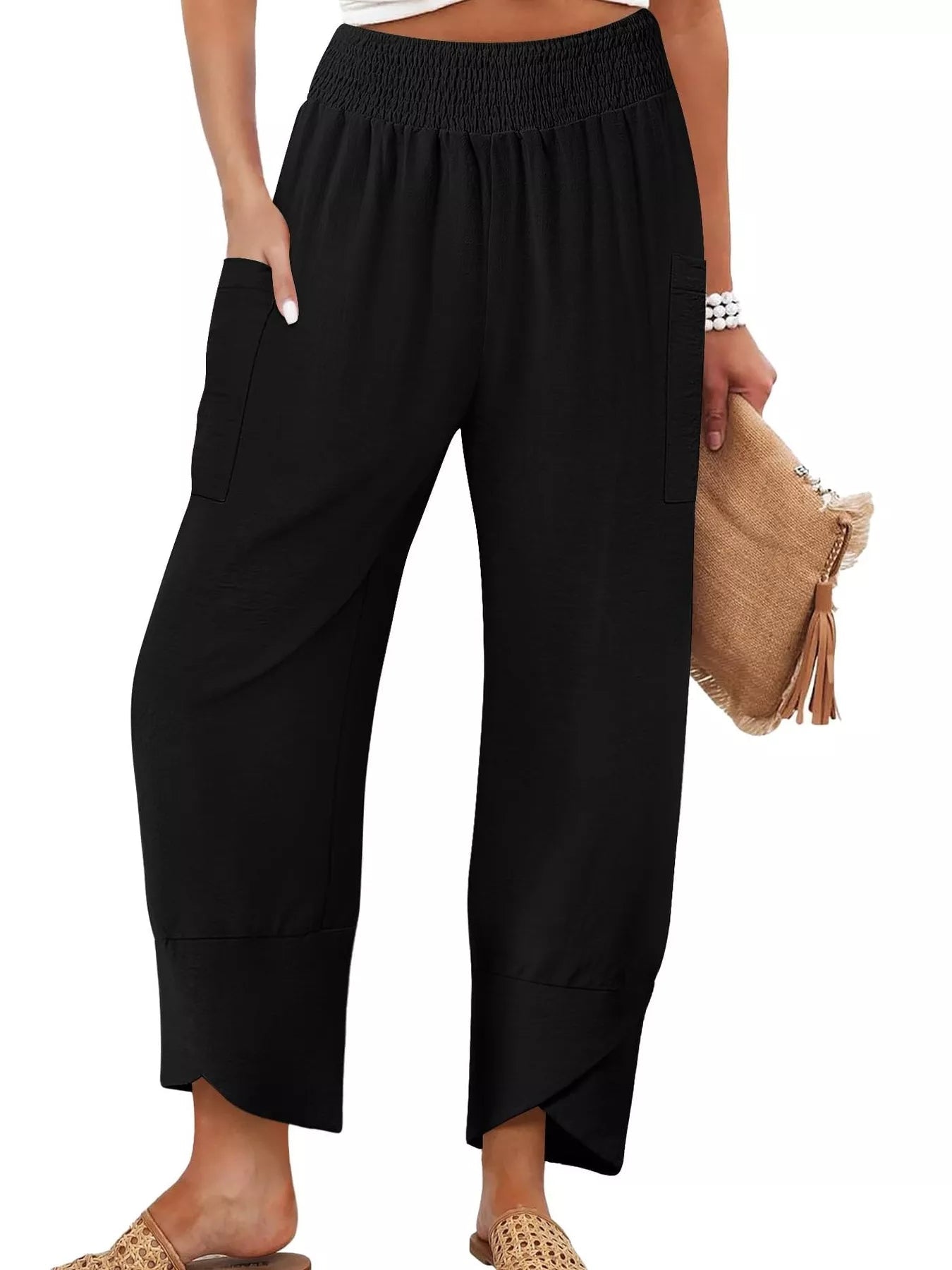 Elastic Waist Pants -  Be Bliss Boutique