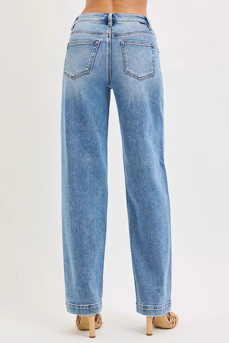 RISEN High Rise Wide Baggy Jeans - Be Bliss Boutique