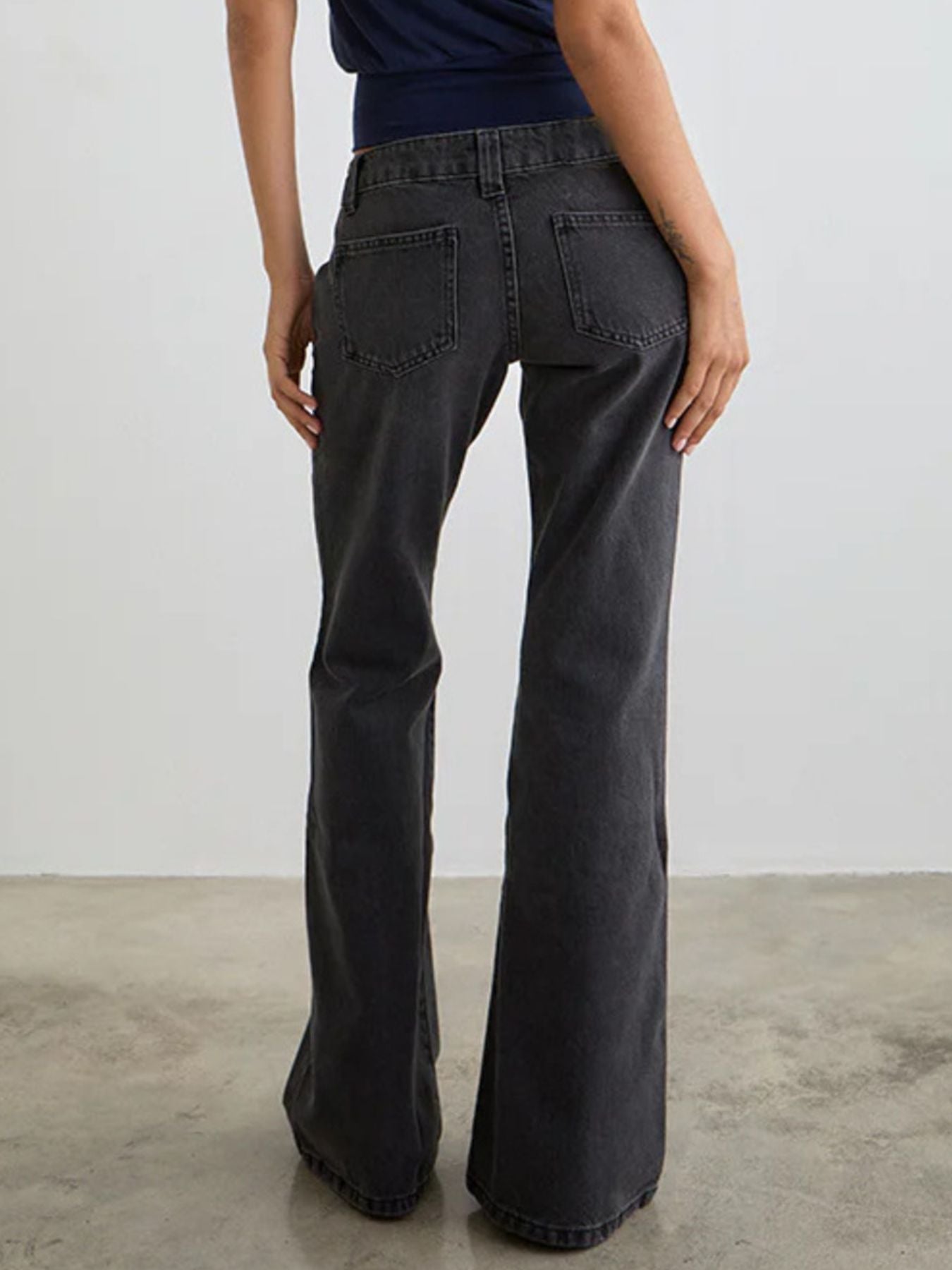 Low Rise Flare Leg Jeans - Be Bliss Boutique