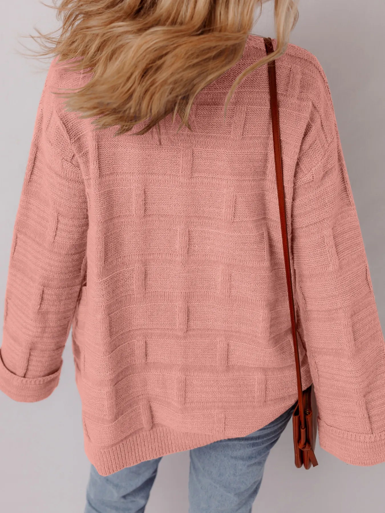 Textured Knit Open Front Cardigan with Pockets -  Be Bliss Boutique