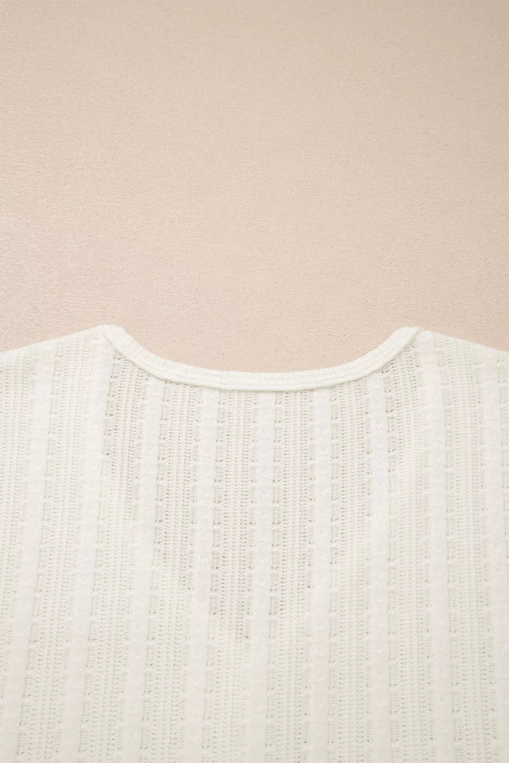 Ribbed Knit Button Detail V Neck T Shirt - Be Bliss Boutique