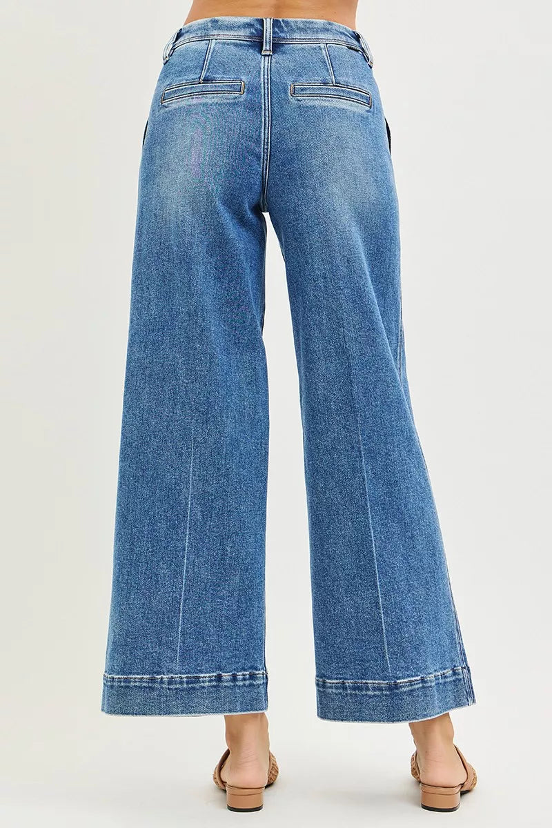 RISEN Jeans - Slouchy Ankle Wide Jeans - Be Bliss Boutique