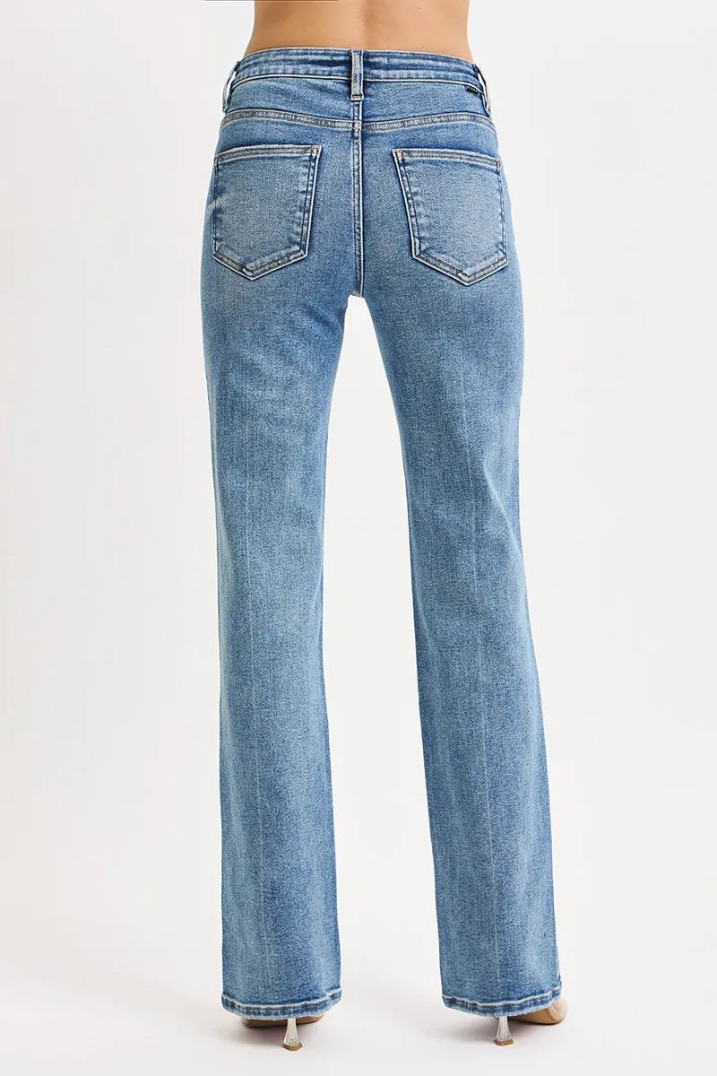 RISEN Full Size Tummy Control High Rise Straight Jeans Plus Size -  Be Bliss Boutique