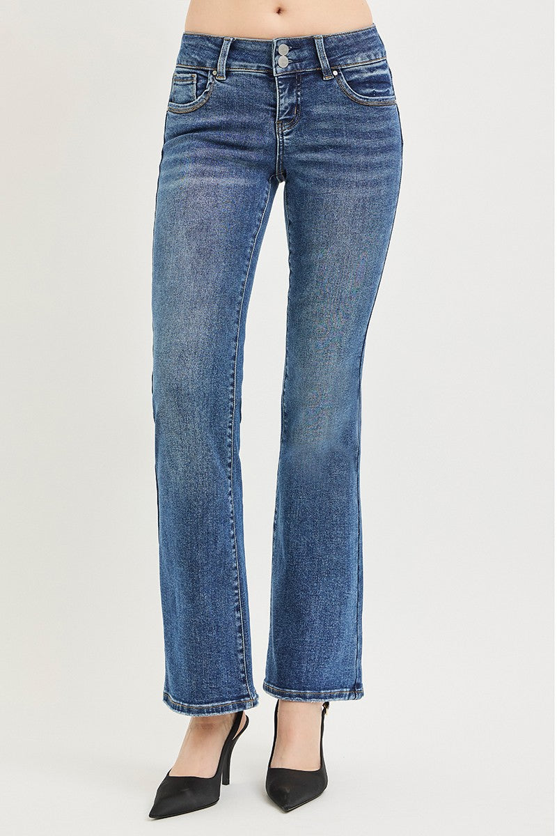 RISEN Tummy Control Low Rise Bootcut Jeans - Be Bliss Boutique