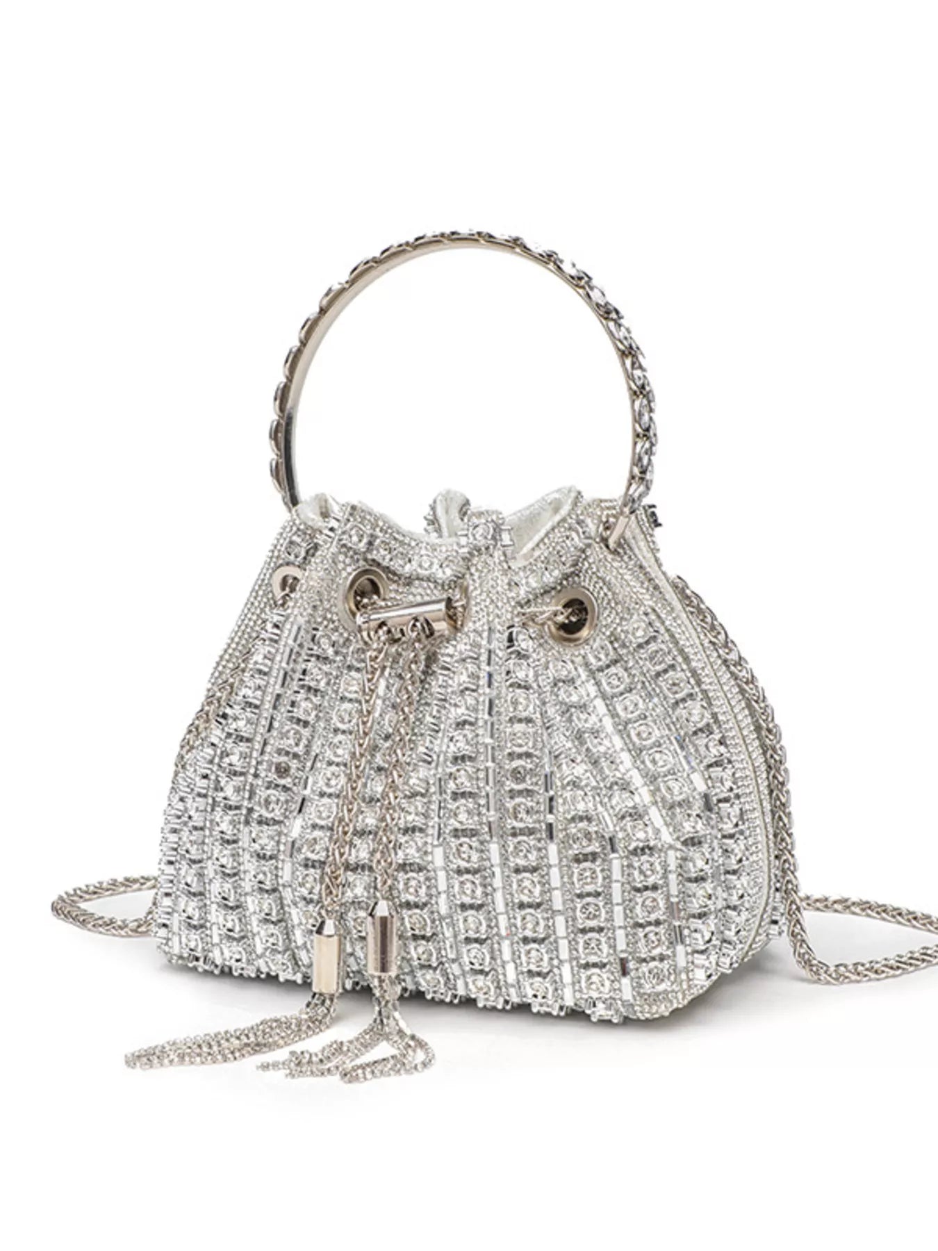 Bucket Style Rhinestone Crossbody Bag - Be Bliss Boutique
