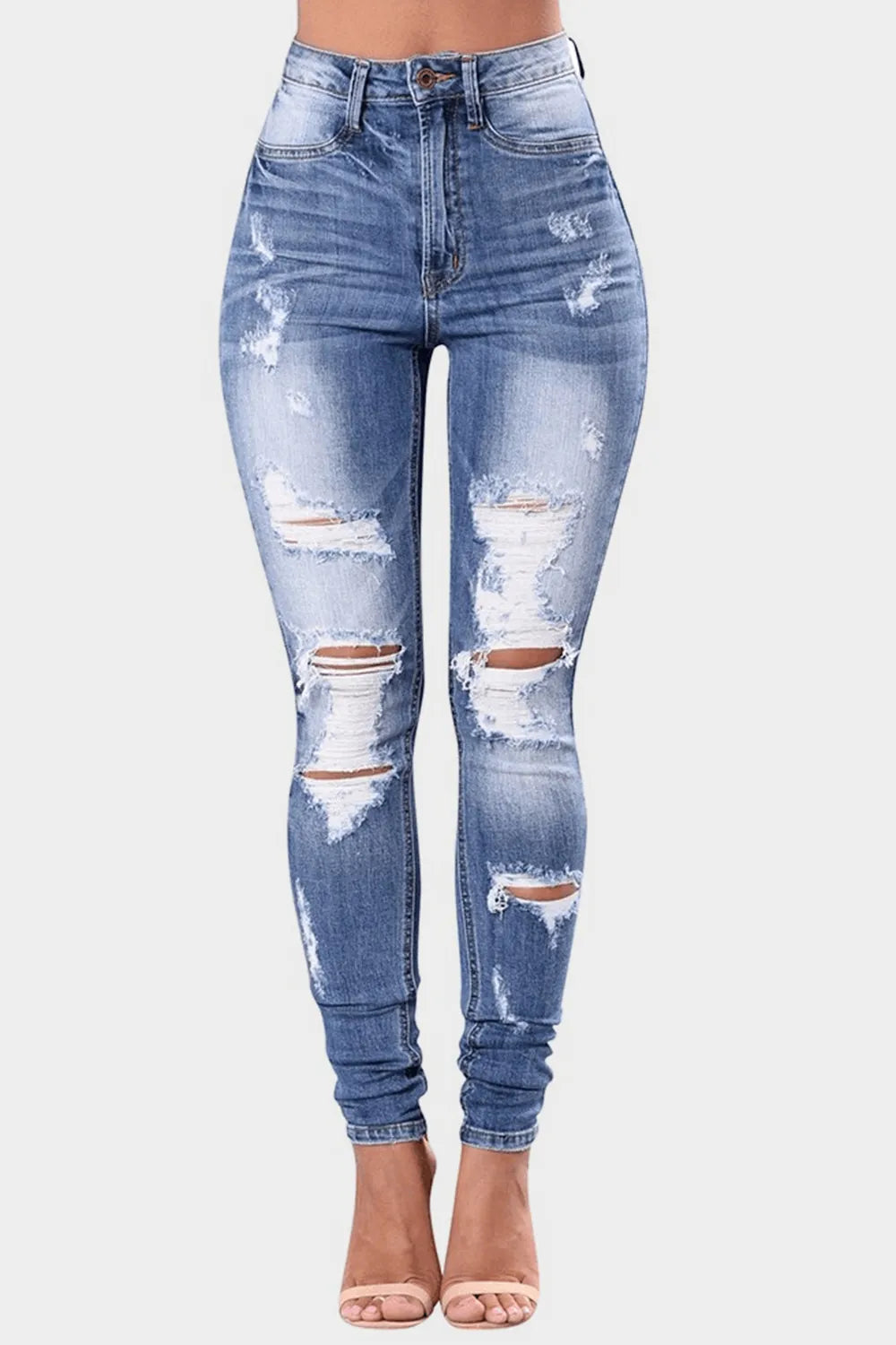 Full Size Distressed Skinny Jeans - Be Bliss Boutique