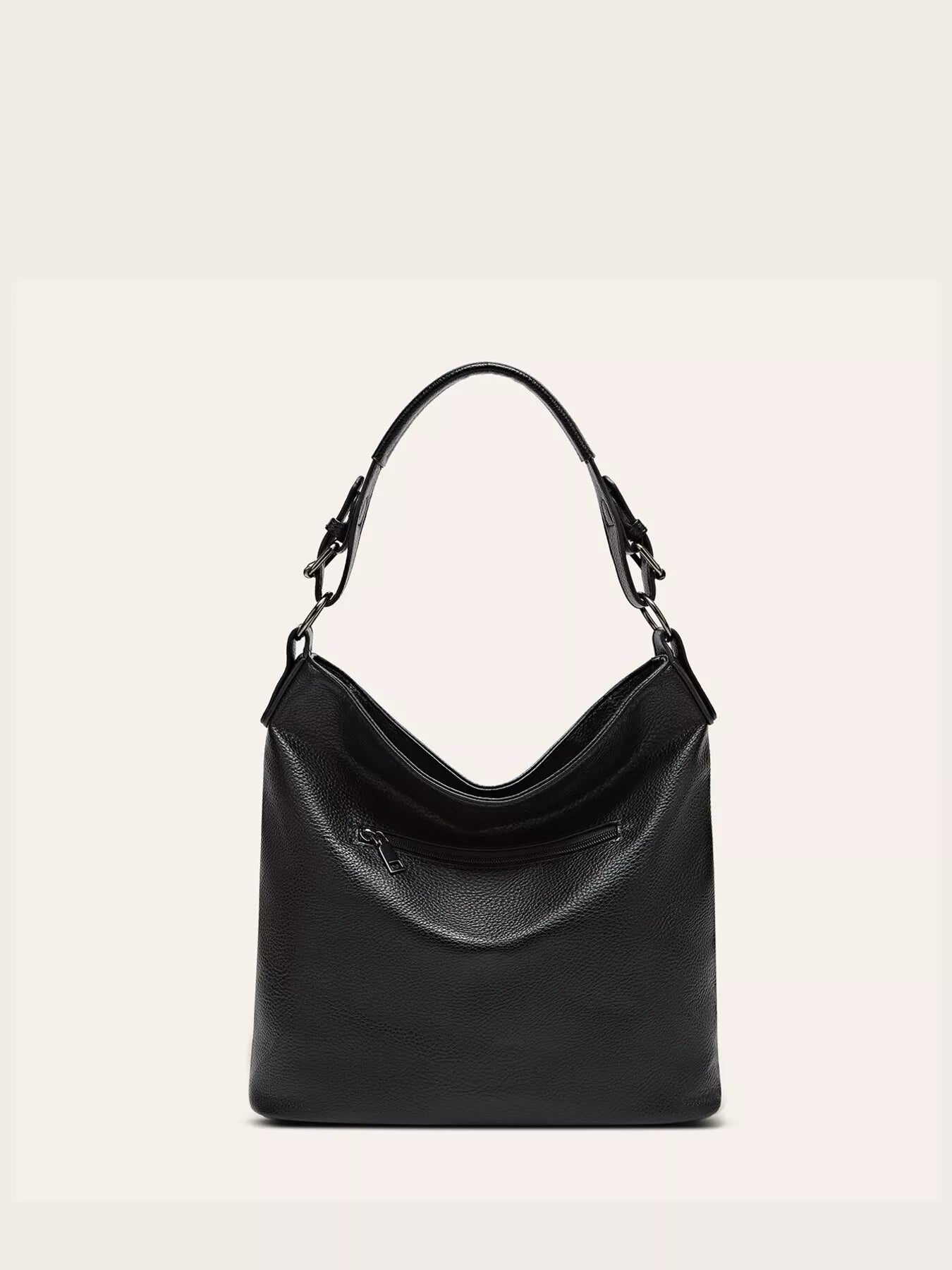 Zip Front Classic Leather Handbag - Be Bliss Boutique