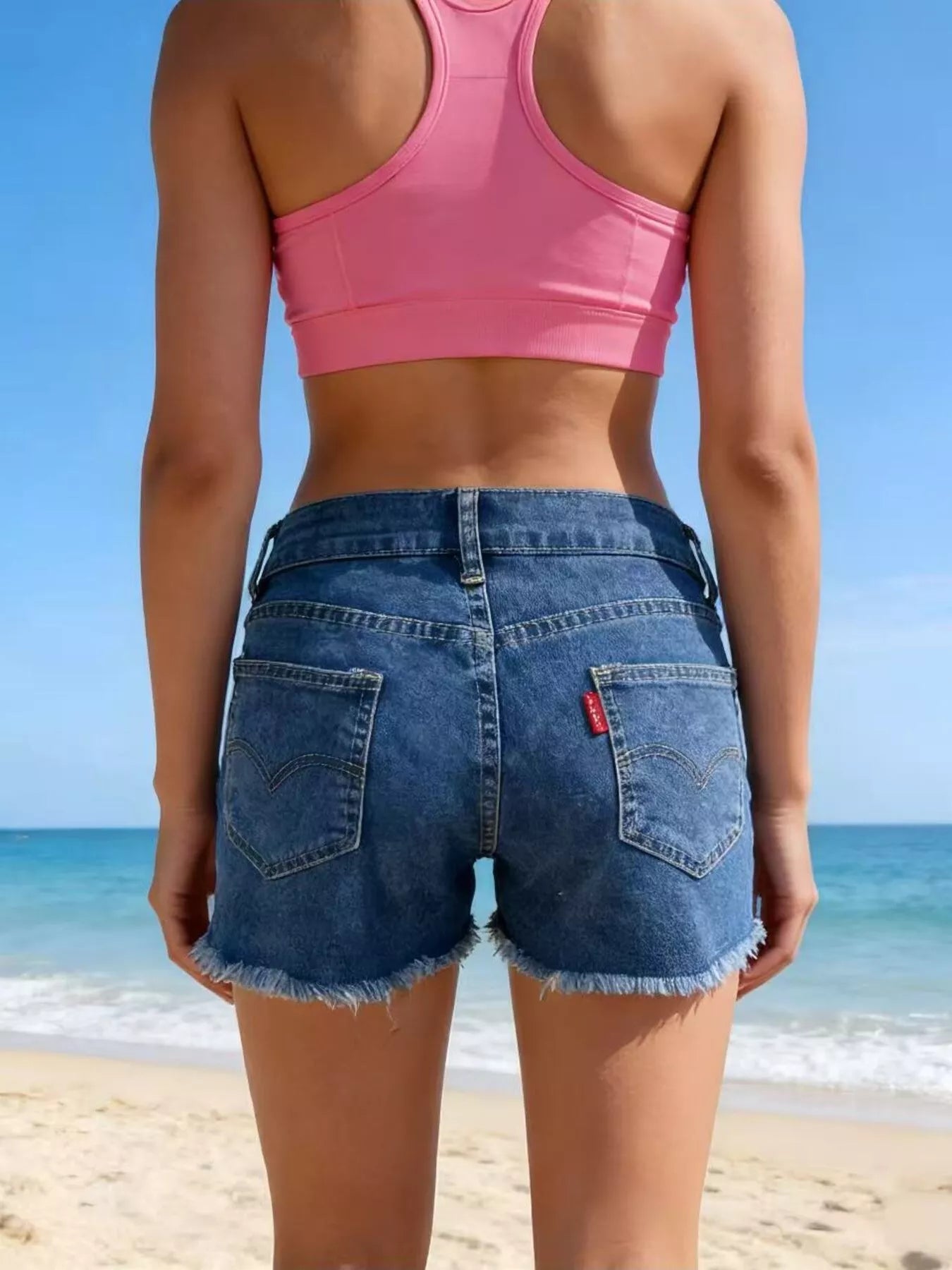 High Waist Raw Hem Denim Shorts - Be Bliss Boutique