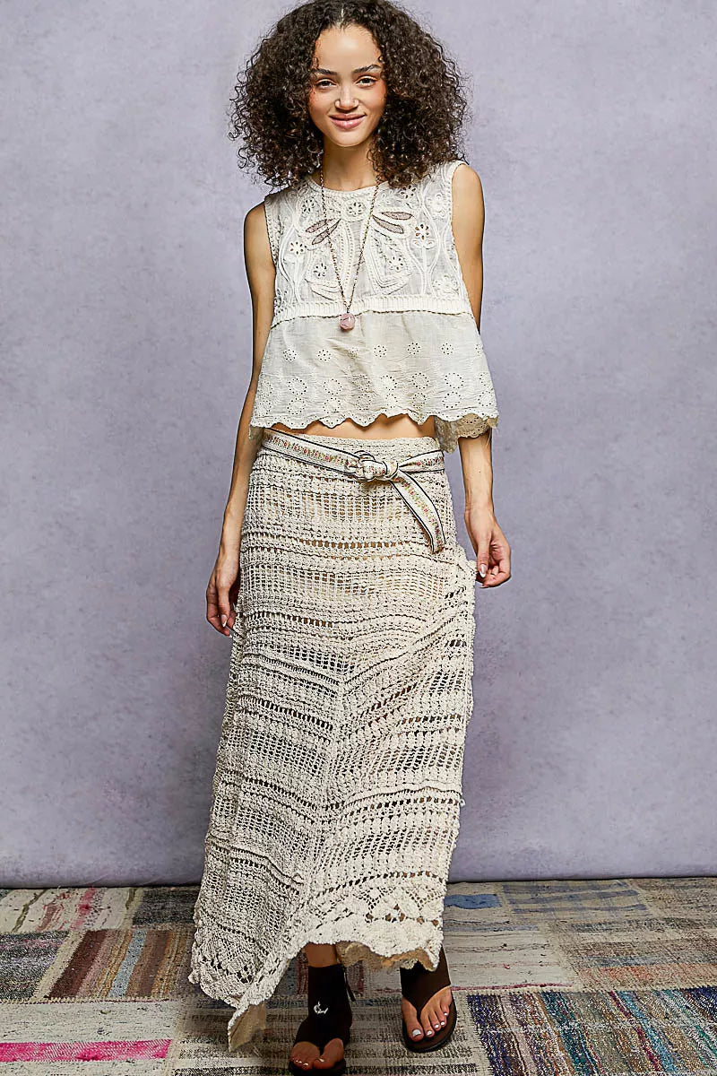 POL Boho Crochet Knit Maxi Skirt - Be Bliss Boutique