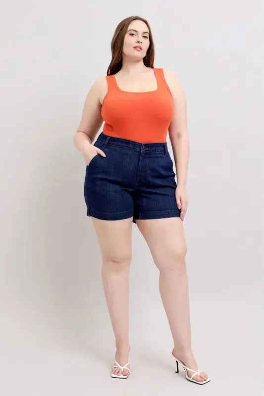 Judy Blue Full/Plus Size High Waist Denim Shorts | Be Bliss Boutique