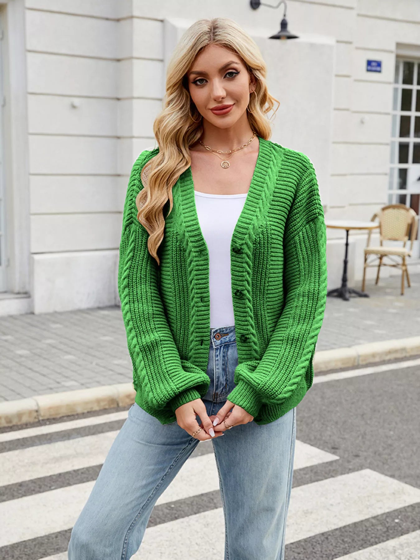 Button Up Long Sleeve Cardigan -  Be Bliss Boutique