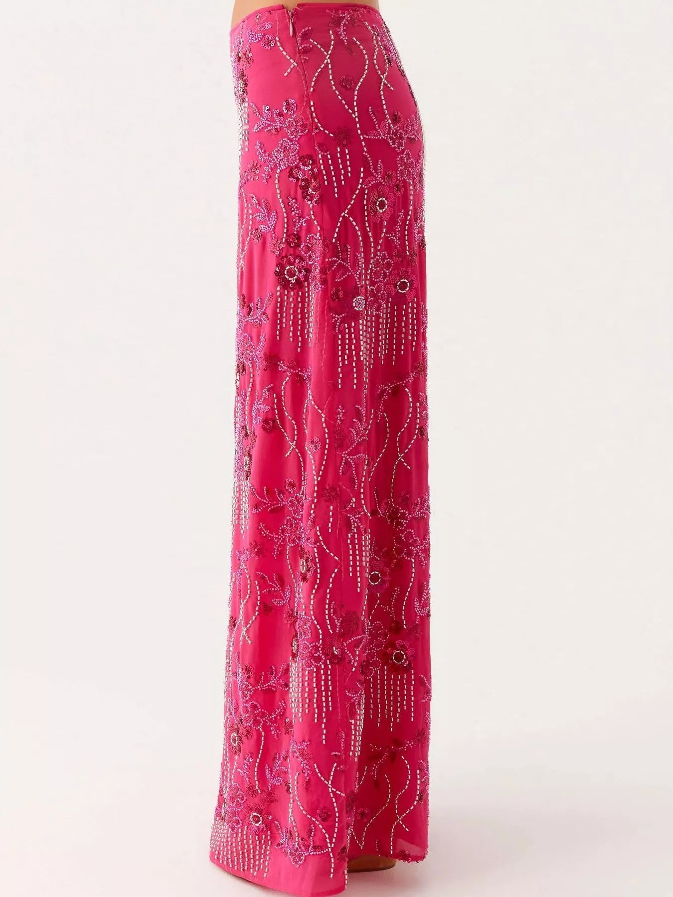 Embroidered Sequin Maxi Skirt -  Be Bliss Boutique