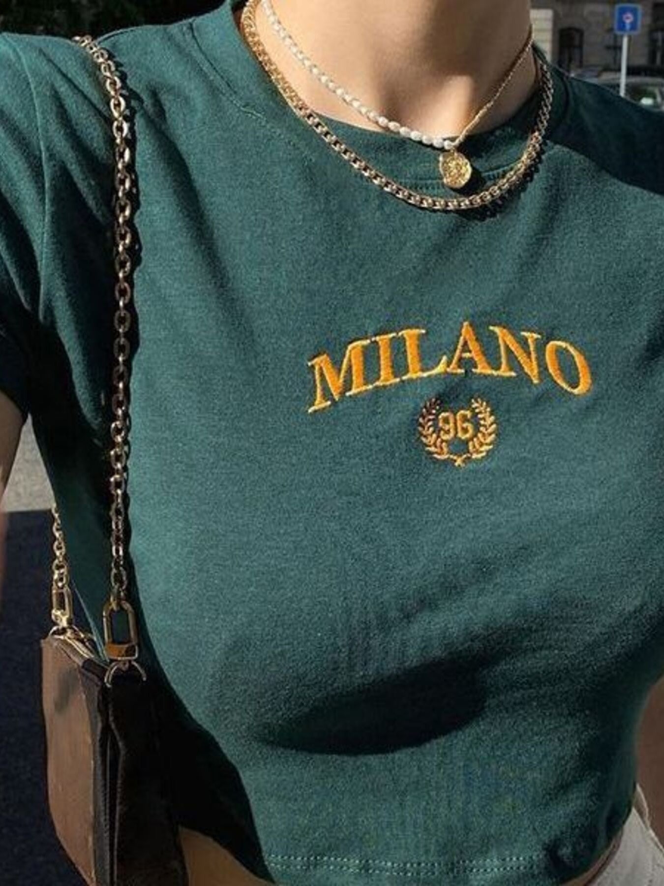 Milano Embroidered Cropped T Shirt - Be Bliss Boutique