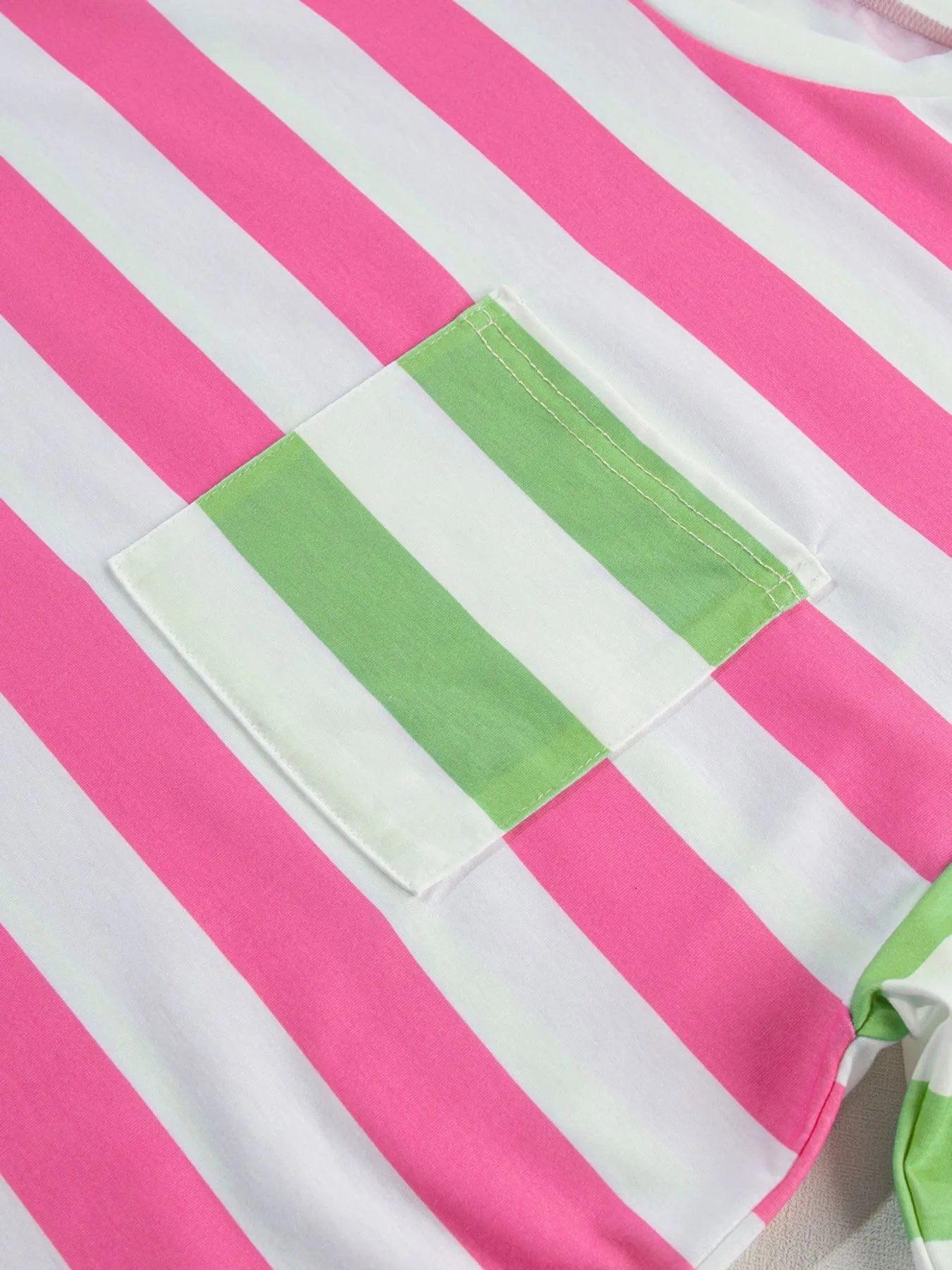 Striped Oversized Short Sleeve T-Shirt -  Be Bliss Boutique