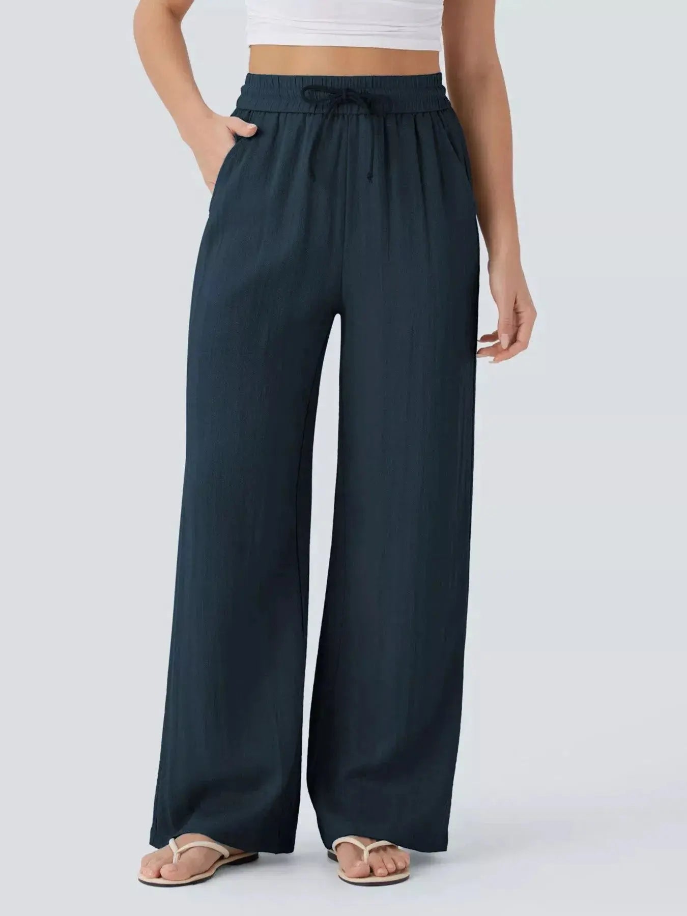 Wide Leg Drawstring Pants - Be Bliss Boutique