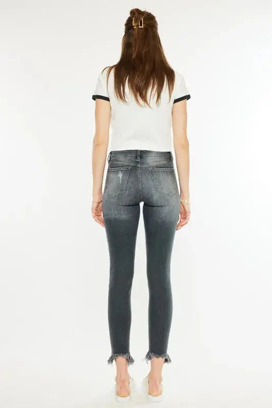 Kancan High Rise Distressed Ankle Skinny Jeans | Be Bliss Boutique