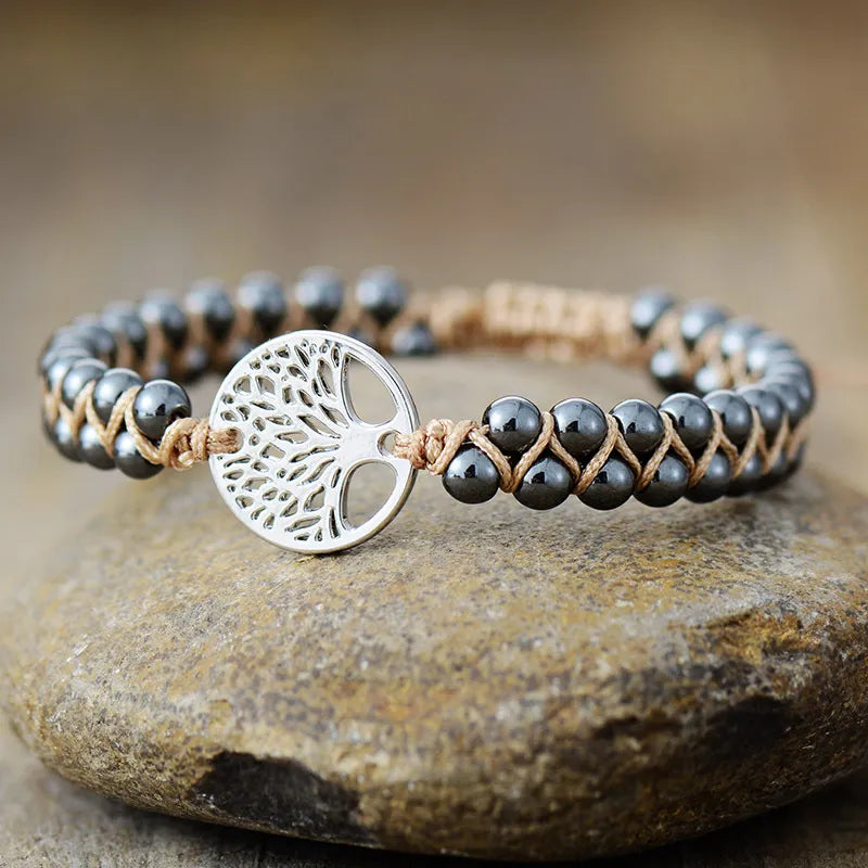 Alloy Braided Natural Stone Bracelet - Be Bliss Boutique