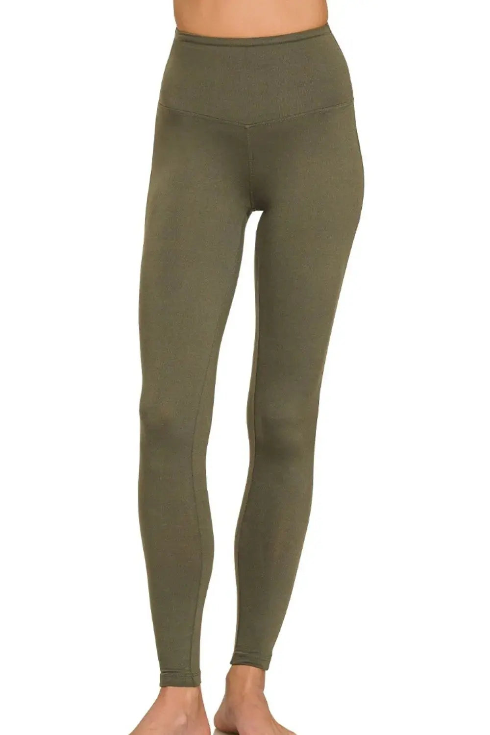 Zenana Premium Microfiber Wide Waistband Leggings |  Be Bliss Boutique