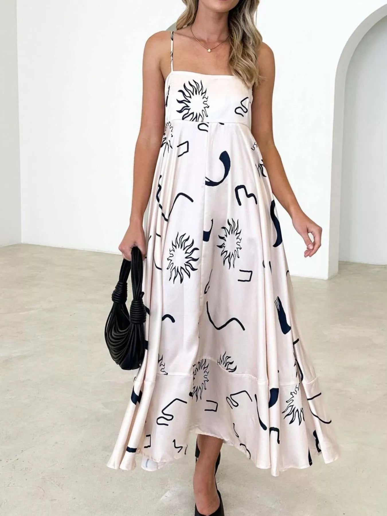 Printed Spaghetti Strap Maxi Dress - Be Bliss Boutique