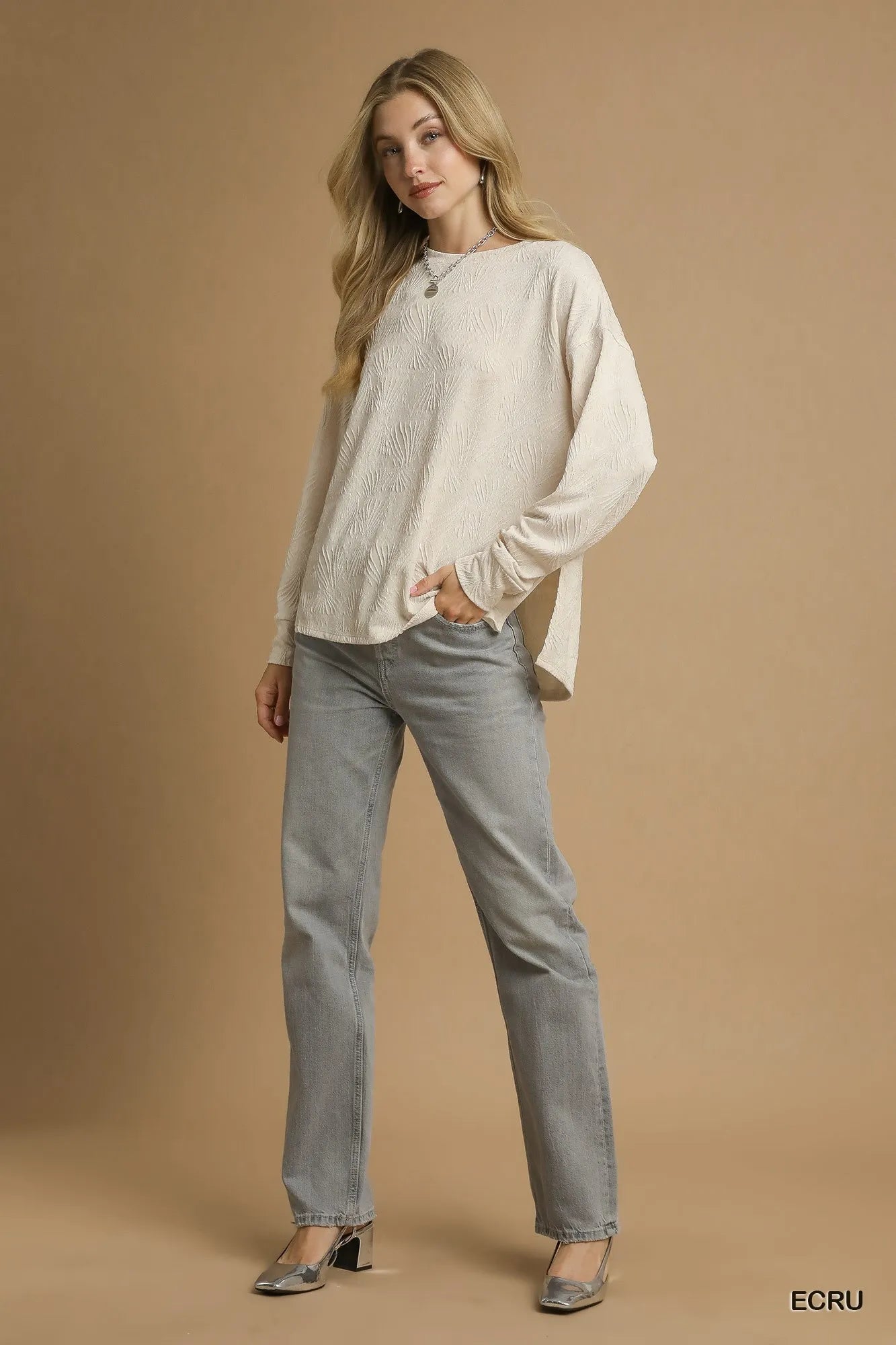 Umgee Textured Knit Long Sleeve Top -  Be Bliss Boutique
