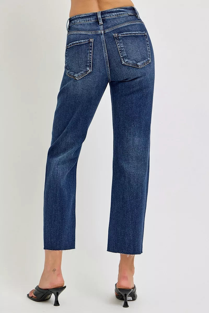RISEN High Rise Slim Barrel Jeans - Be Bliss Boutique