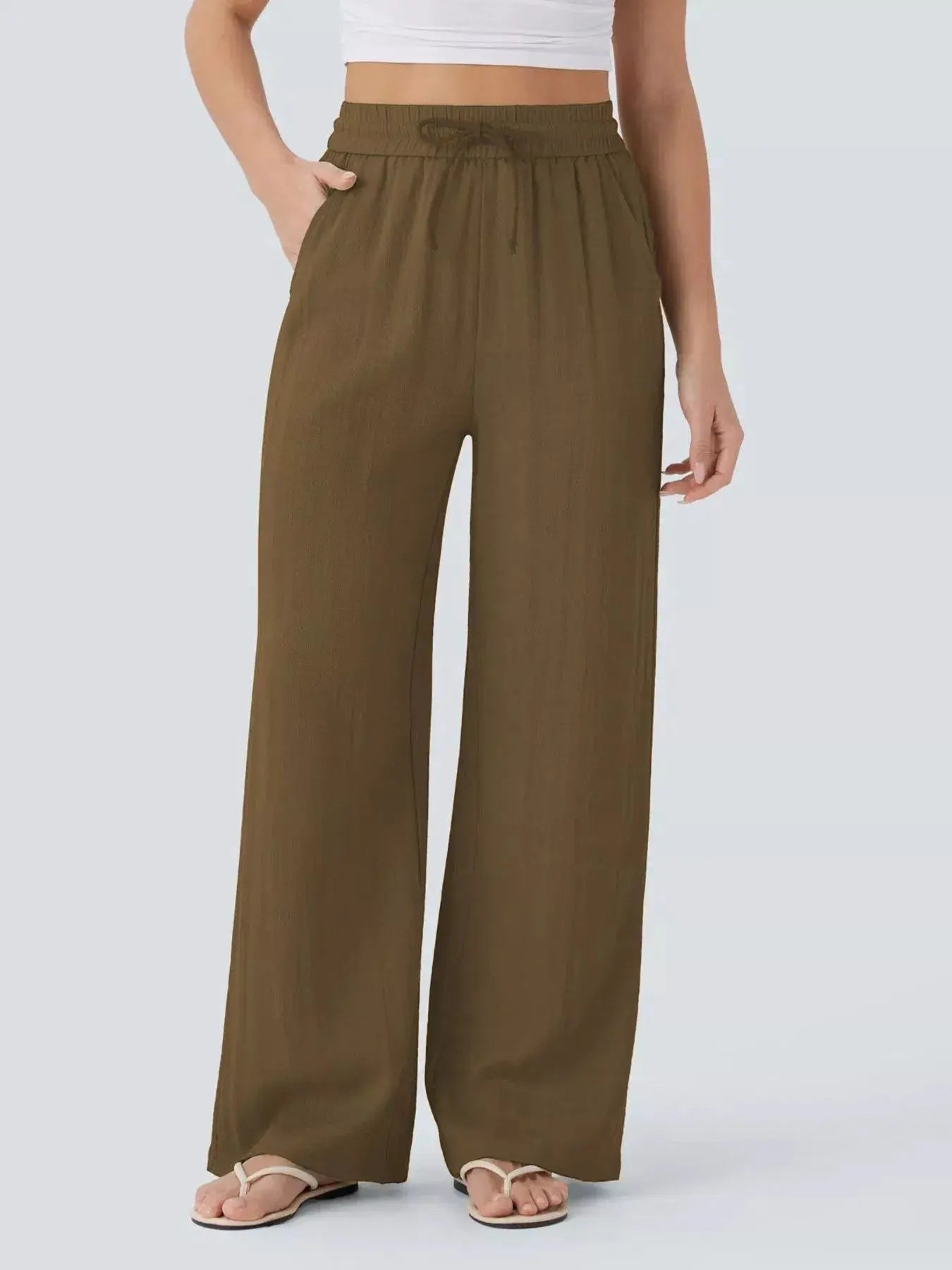 Wide Leg Drawstring Pants - Be Bliss Boutique