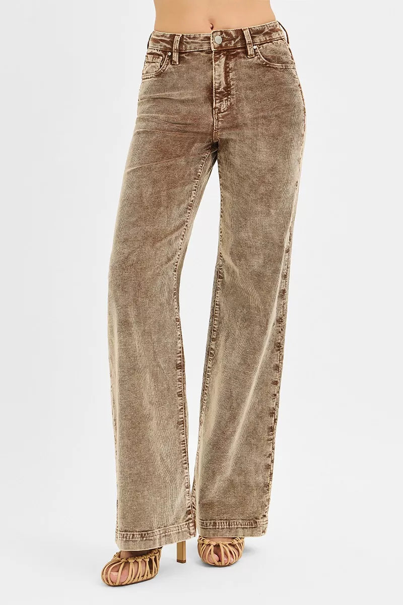 RISEN High Rise Wide Leg Corduroy Jeans - Be Bliss Boutique