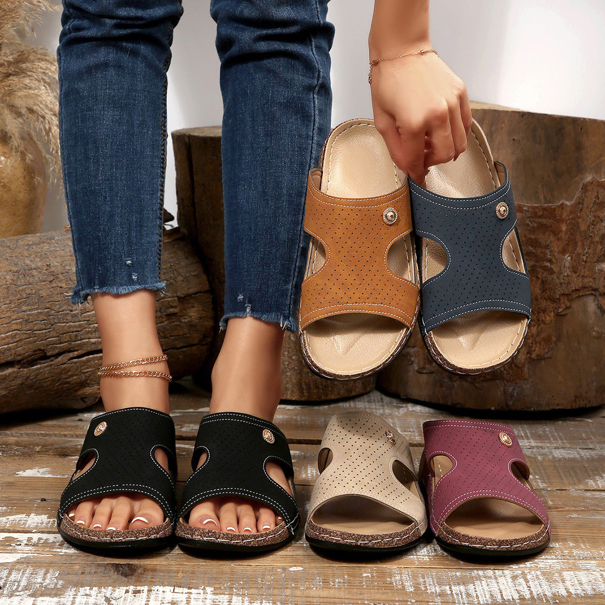 Open Toe Wedge Sandals - Be Bliss Boutique