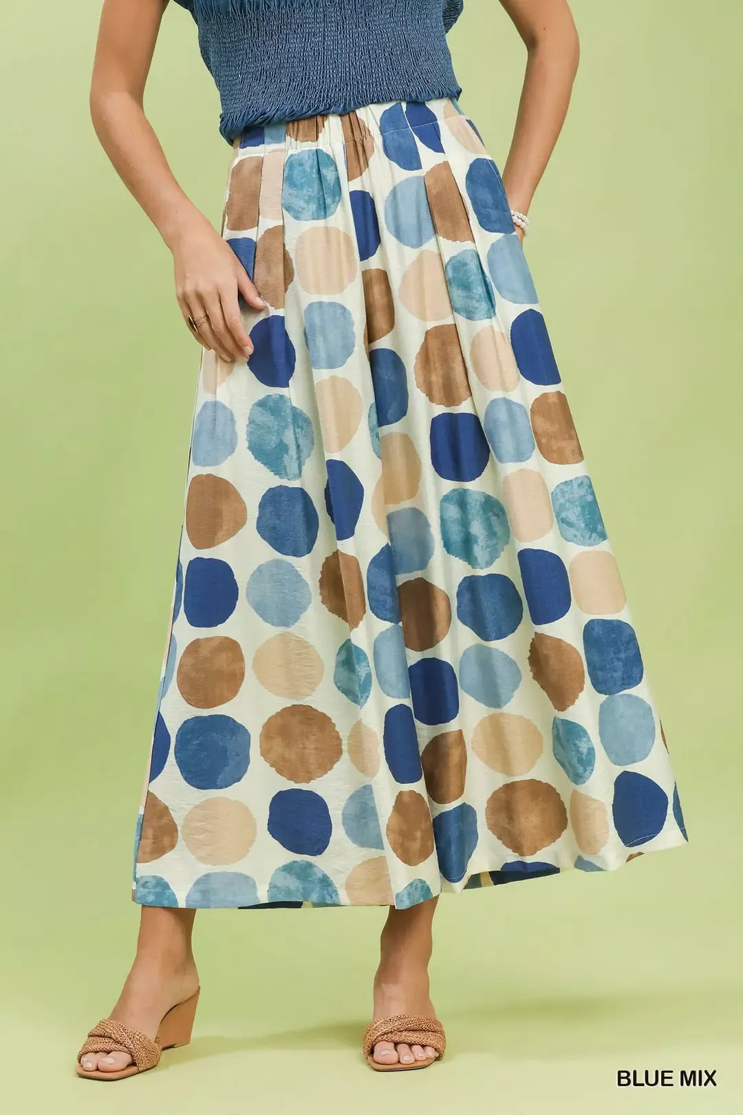 Umgee Polka Dot Wide Leg Pants - Be Bliss Boutique