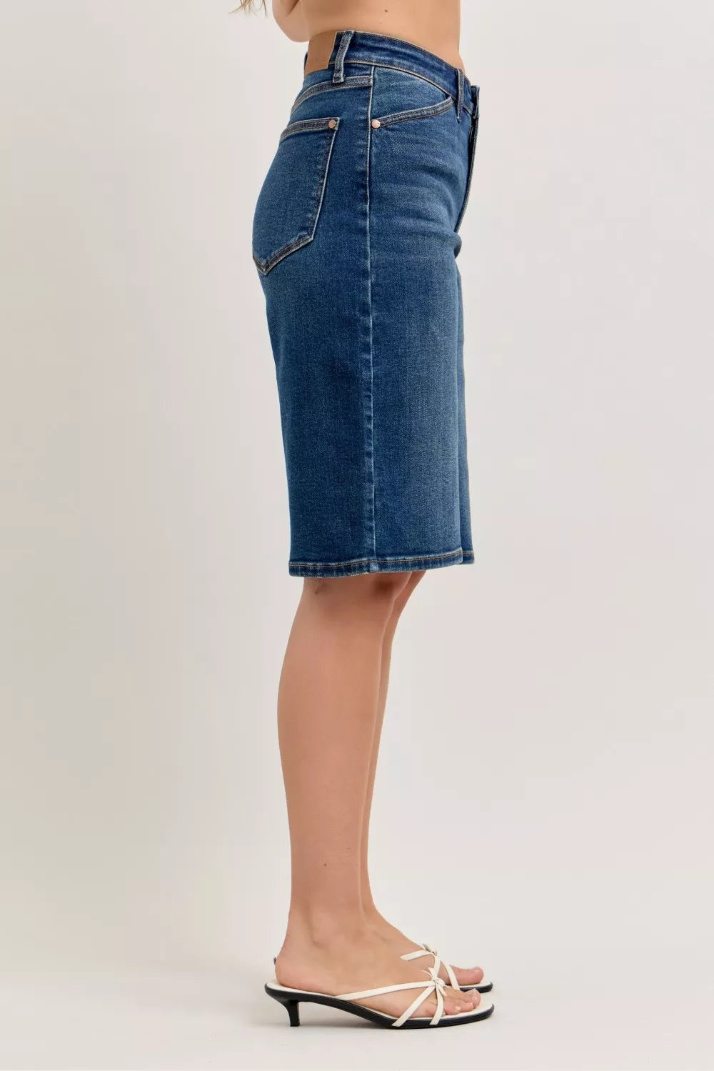 Judy Blue High Waist Bermuda Denim Shorts - Be Bliss Boutique