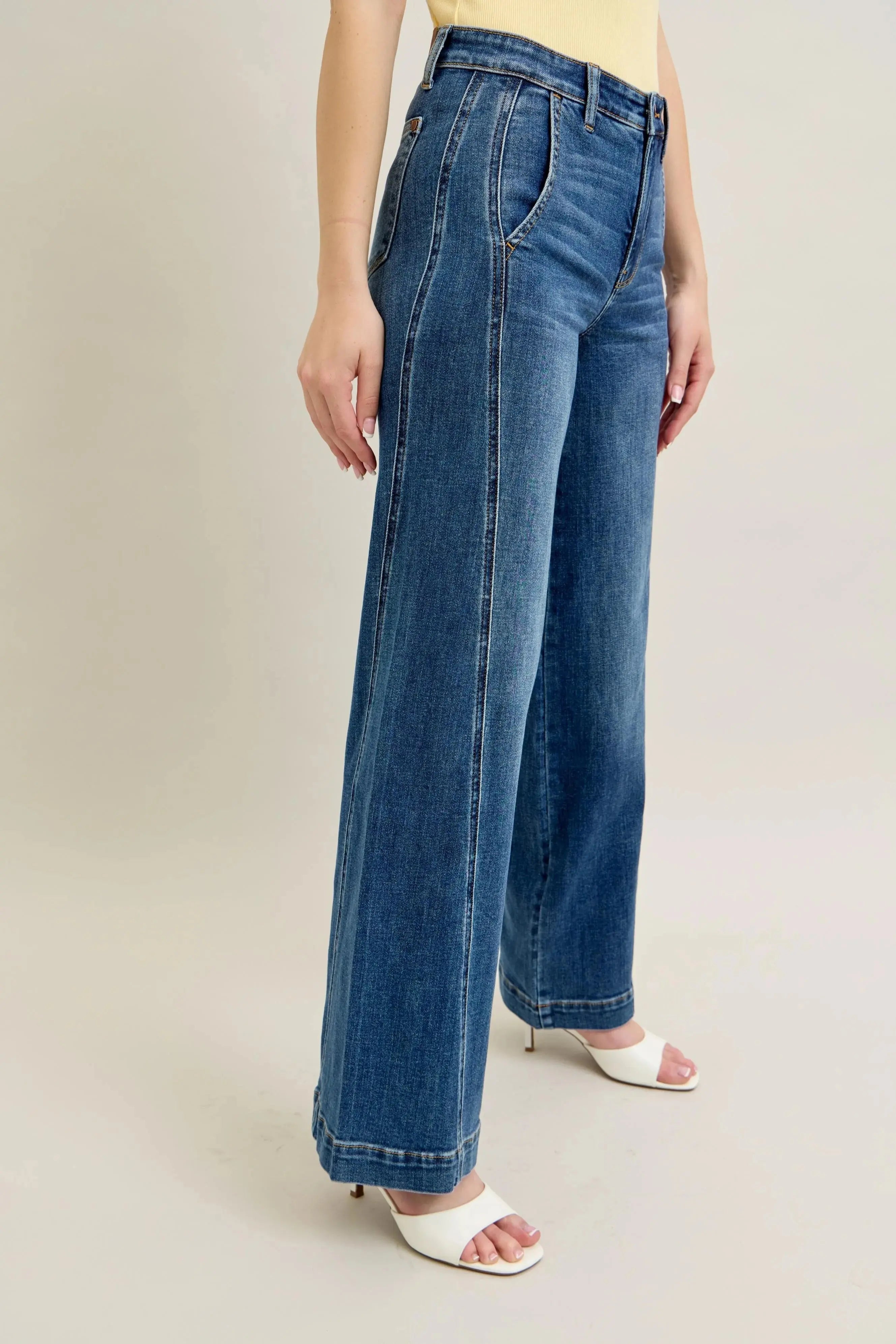 Judy Blue Full Size/Plus Size High Waist Wide Leg Jeans | Be Bliss Boutique