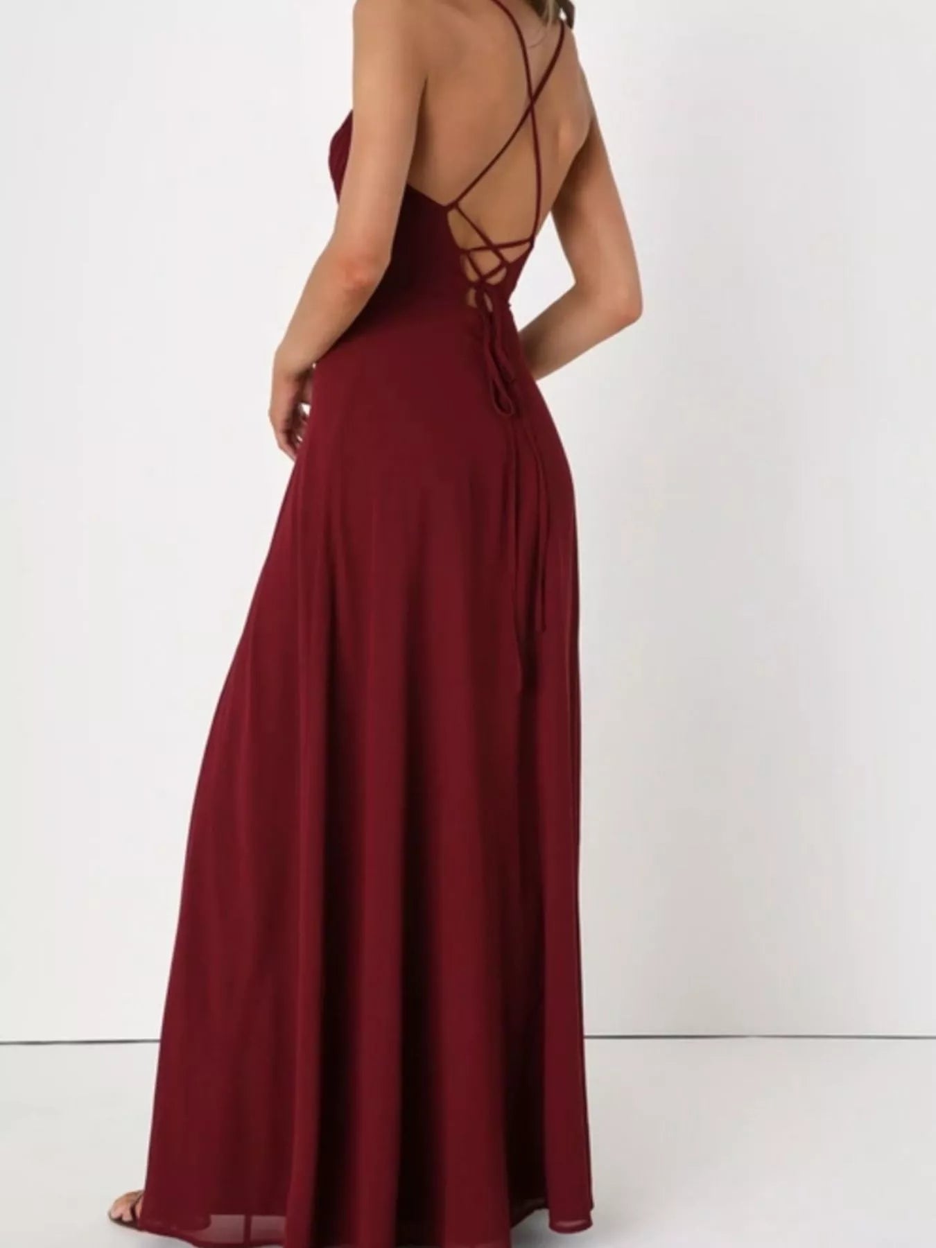 Crisscross Back Slit Maxi Dress - Be Bliss Boutique