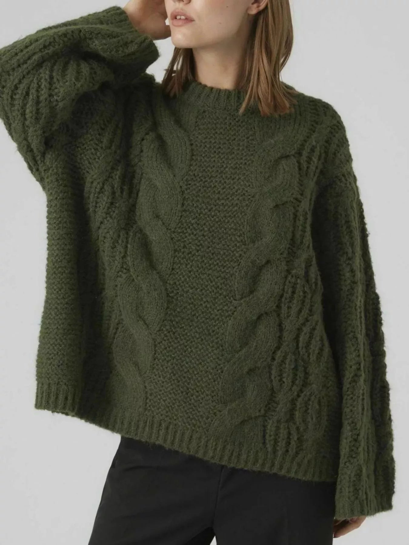 Cable Knit Oversized Sweater -  Be Bliss Boutique