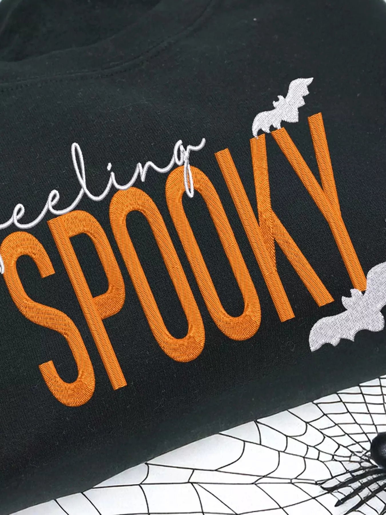 Feeling Spooky Halloween Embroidered Sweatshirt - Be Bliss Boutique