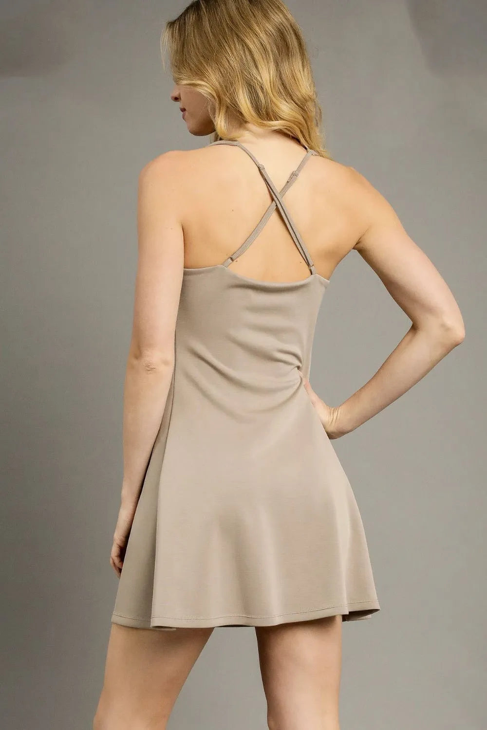 Umgee Crisscross Square Neck Active Dress -  Be Bliss Boutique