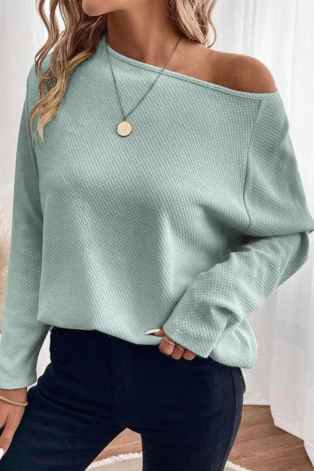 Round Neck Raglan Sleeve Blouse - Be Bliss Boutique